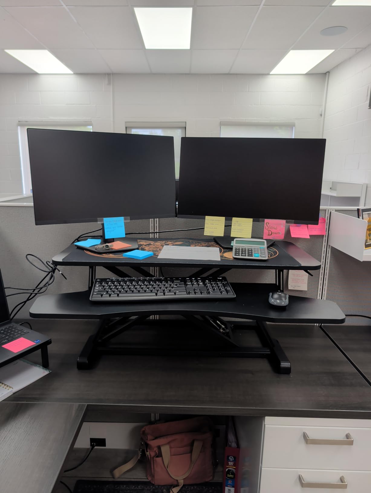 VIVO Rustic Vintage Brown 32 inch Standing Desk Converter, DESK-V000KN customer photo 1