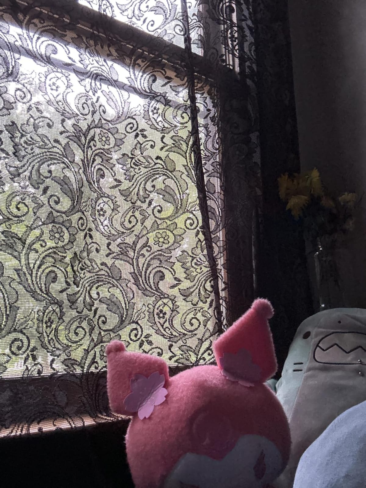 ALIGOGO Black Lace Curtains for Bedroom, Gothic Style, 52W x 63L Inch customer photo 1