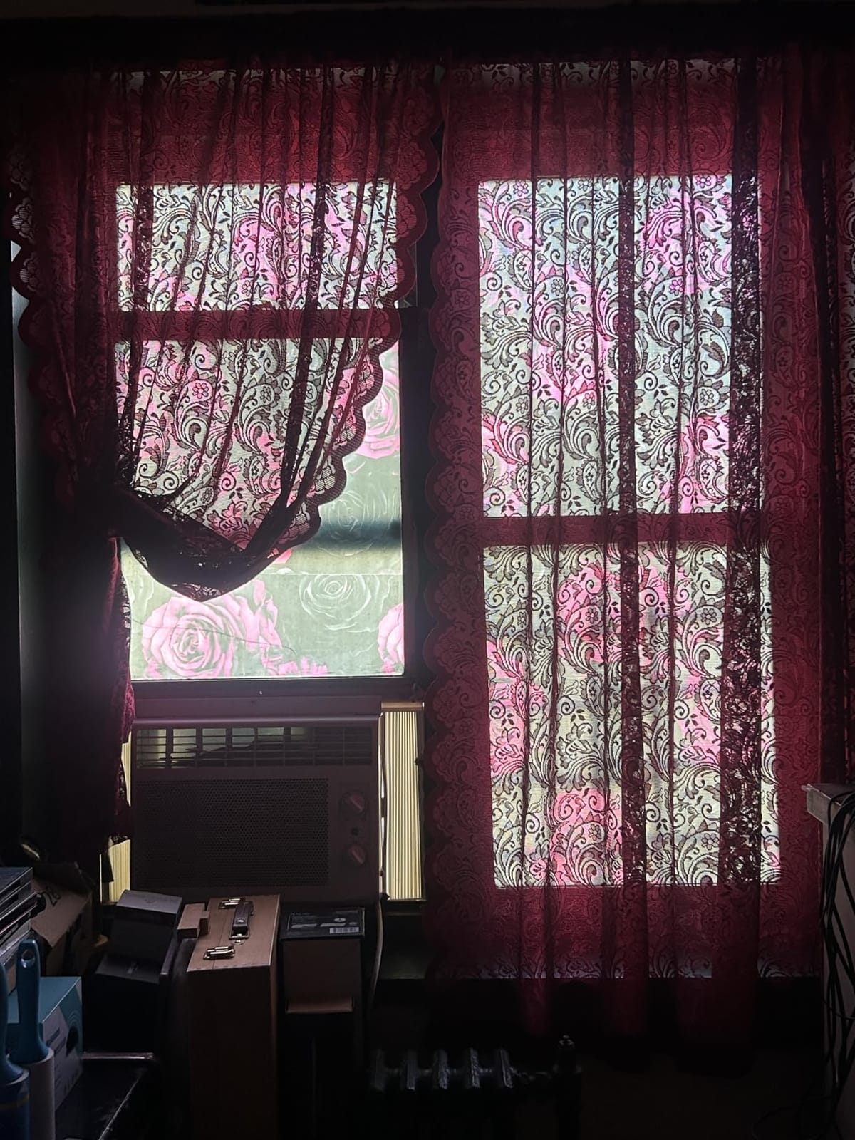 ALIGOGO Black Lace Curtains for Bedroom, Gothic Style, 52W x 63L Inch customer photo 2