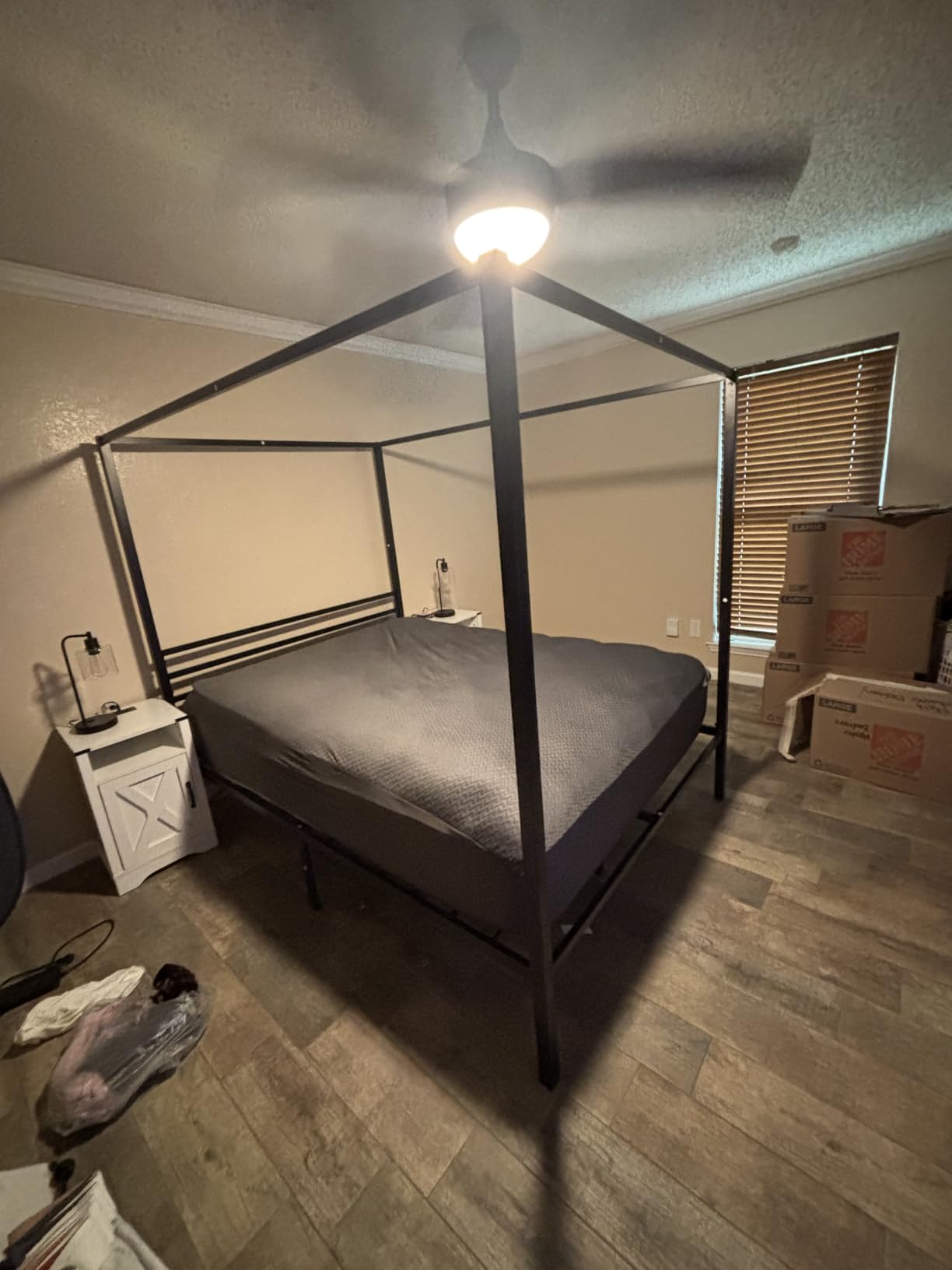 ikalido Full Size Metal Canopy Bed Frame, Heavy-Duty Support, Black customer photo 1