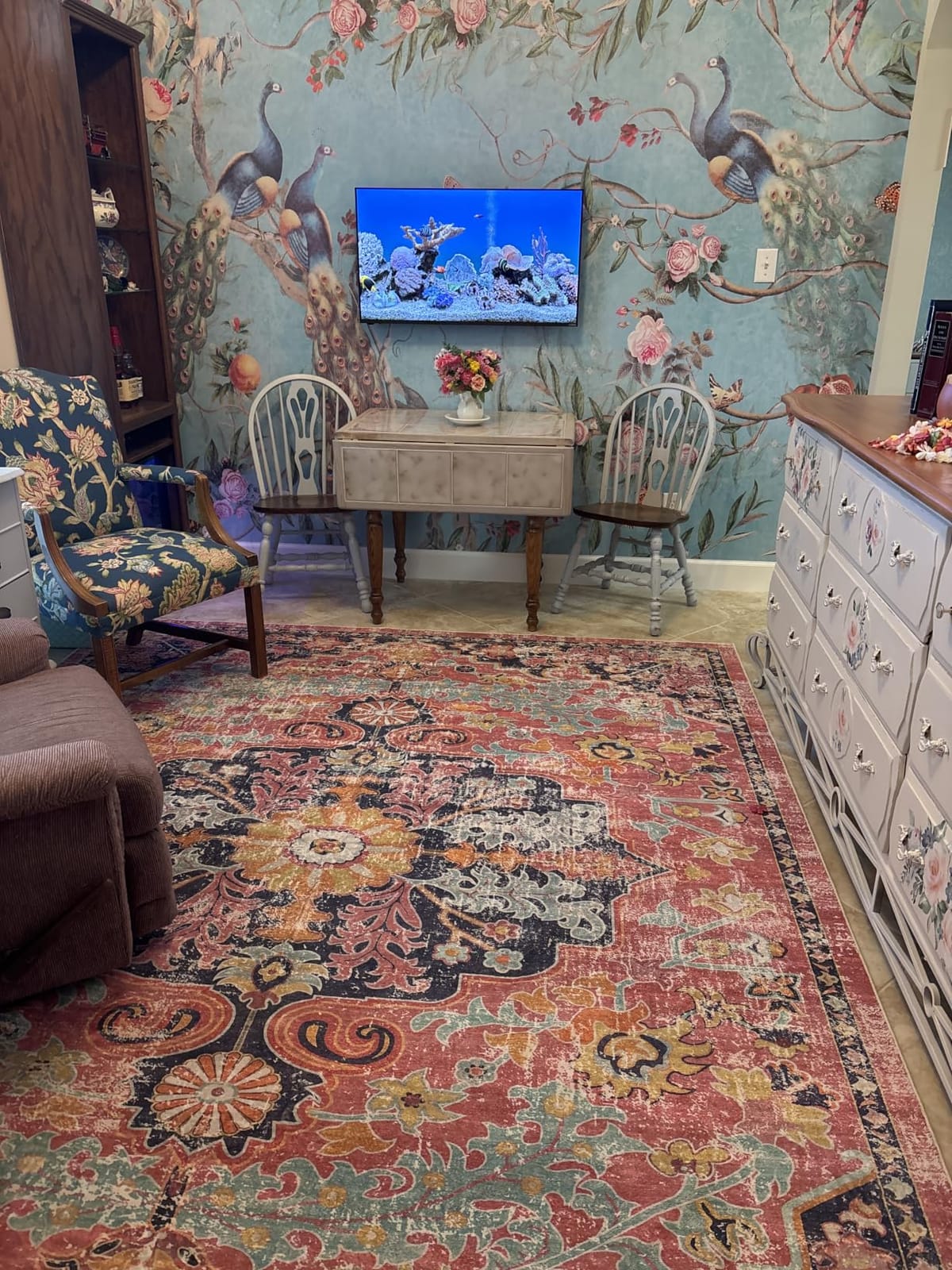Lahome Reine 5x7 Boho Living Room Rug Colorful Bedroom Rug, Large Bohemian Nursery Rugs, Hot Pink Non-Slip Machine Washable Soft Playroom Mat Indoor Floor Accent Carpet for Dining Table Mud Room customer photo 2