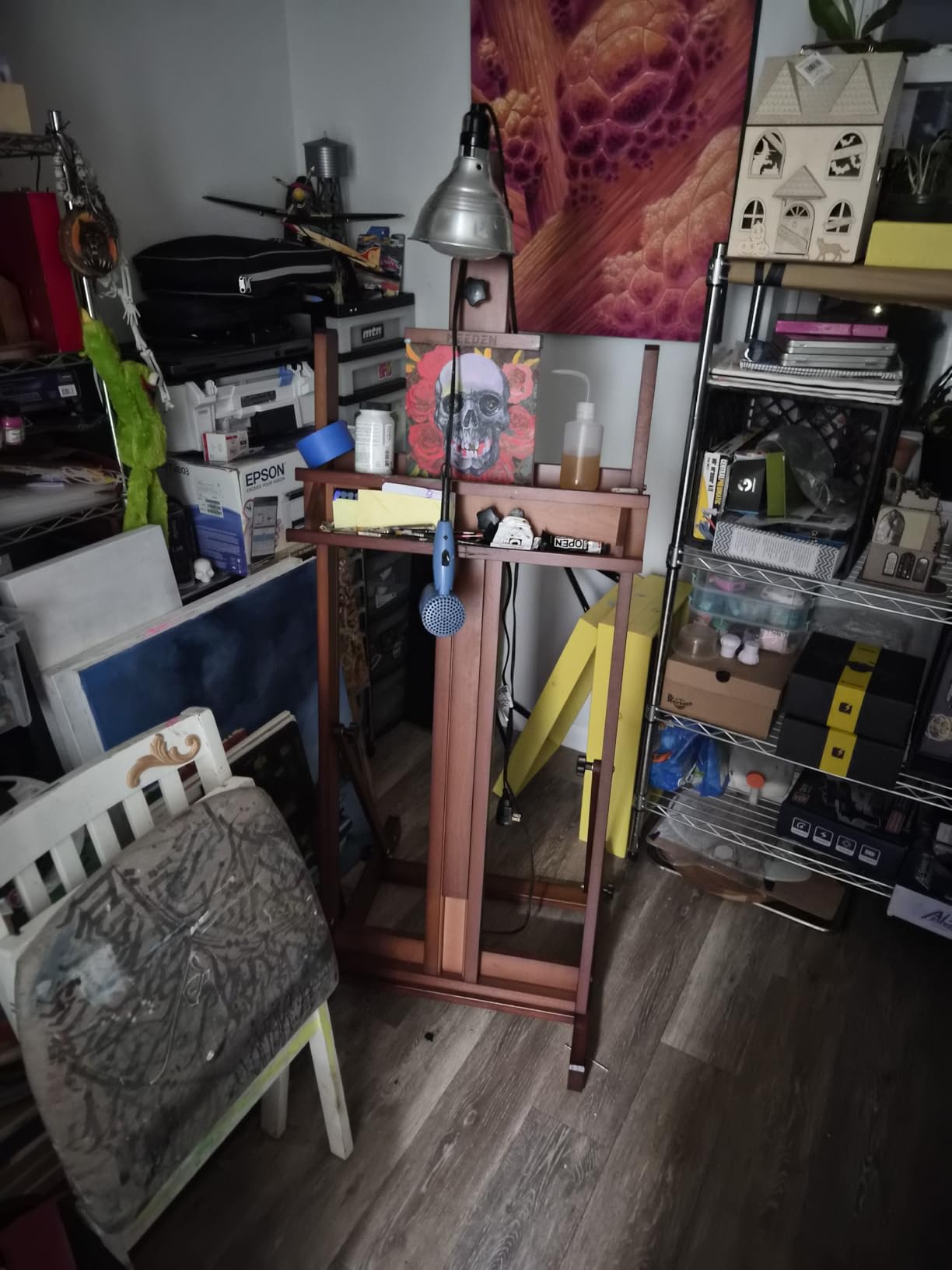 MEEDEN Heavy Duty H‑Frame Easel: Solid Beech Wood Artist Easel for Painting customer photo 1