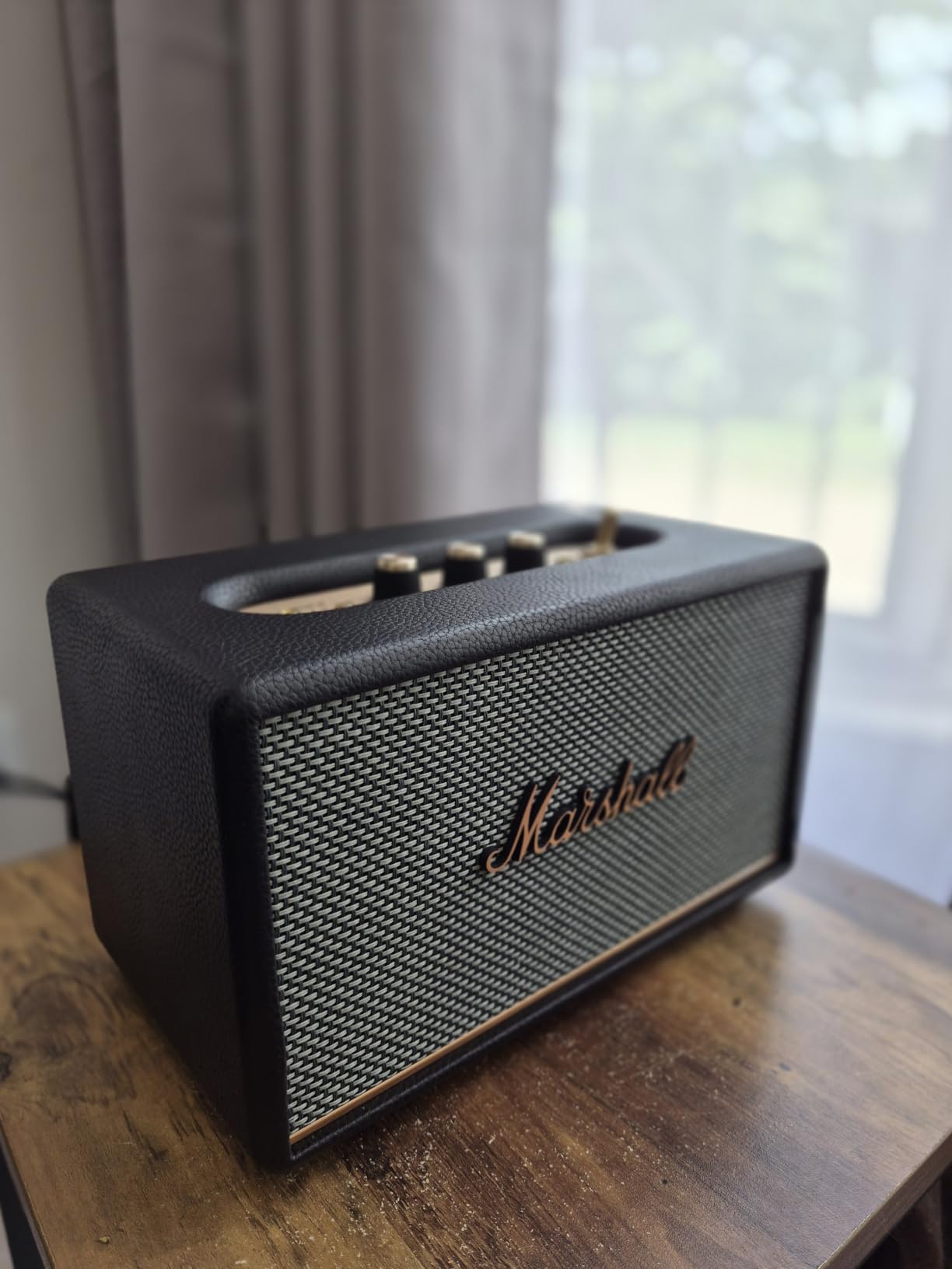Marshall Acton III Bluetooth Home Speaker - Loud Stereo Sound with Bass and Treble Controls | Plug-in Powered | 3.5mm Aux Input - Cream customer photo 2
