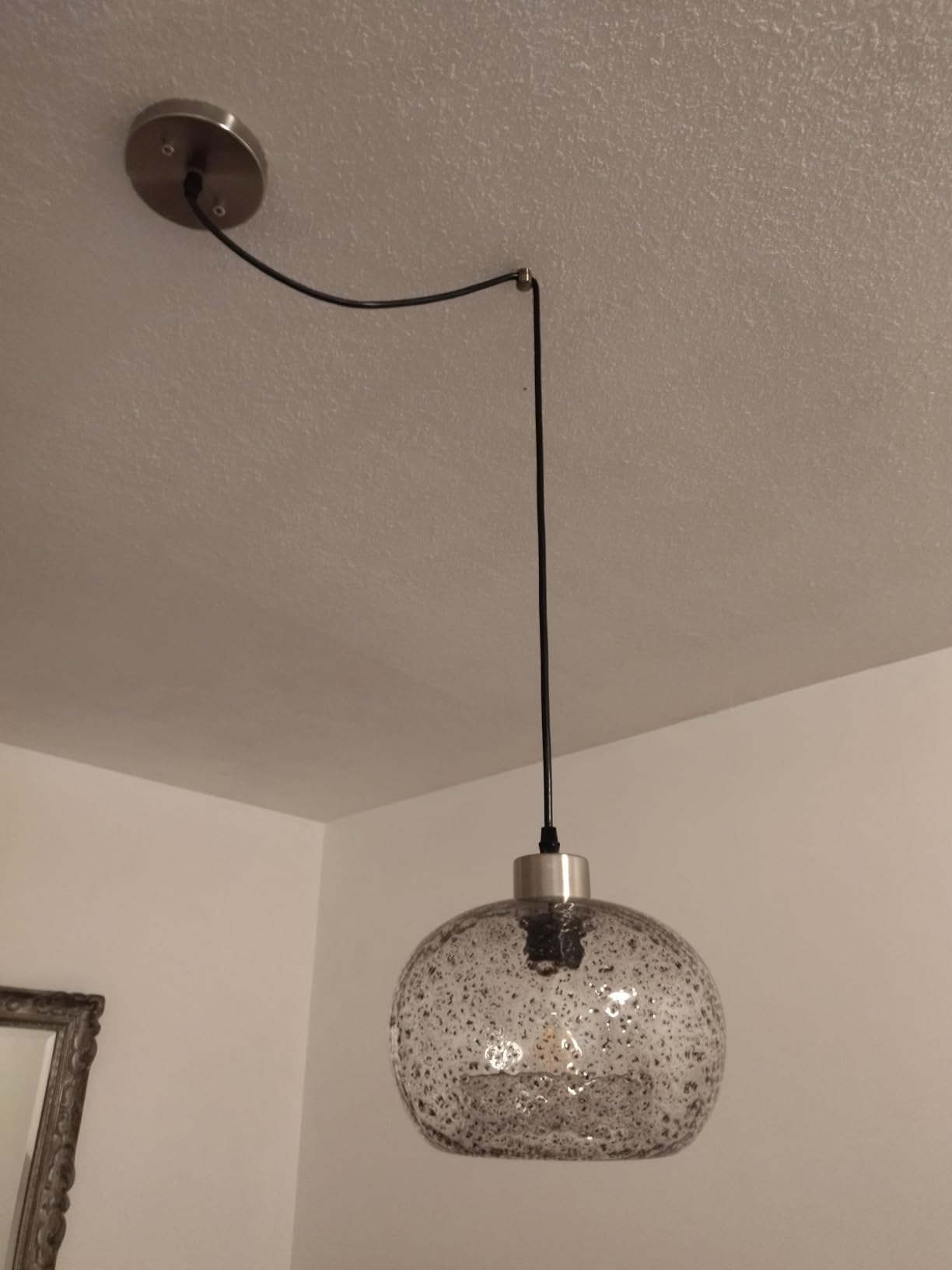 CASAMOTION Glass Pendant Lights, Marble Clear, 2 Pack customer photo 2
