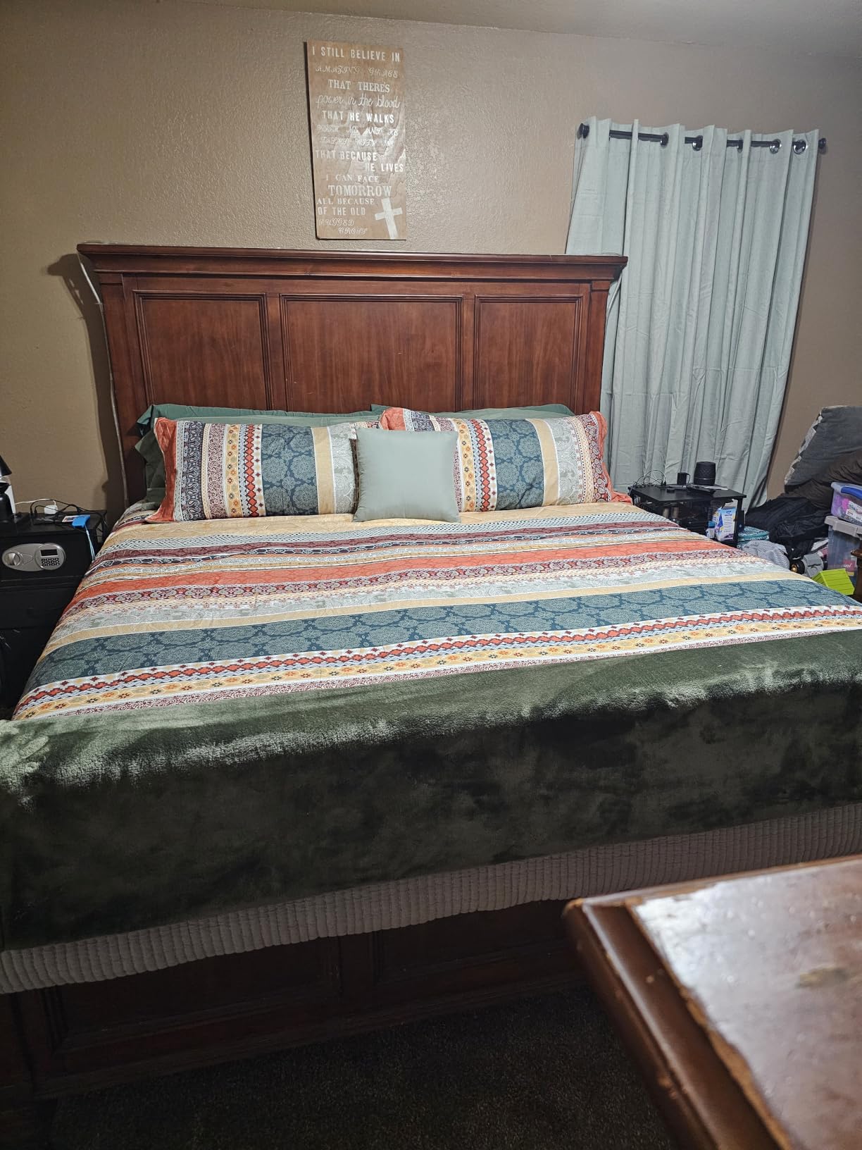 Cottolester Boho Comforter Set Queen Size 8 Piece Bed in a Bag Bohemian Striped Bedding Quilt Set Aqua Paisley Floral Comforter and Sheet Set,Soft Microfiber Complete Bedding Sets for All Season customer photo 1