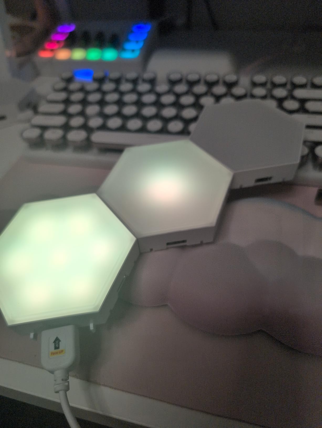 Hexagon LED Light Panels 8 Pack – RGB Wall Decor Lights with Music Sync, App & Remote – Modular Home & Christmas Decor for Bedroom, Living Room, and Room Decor customer photo 1