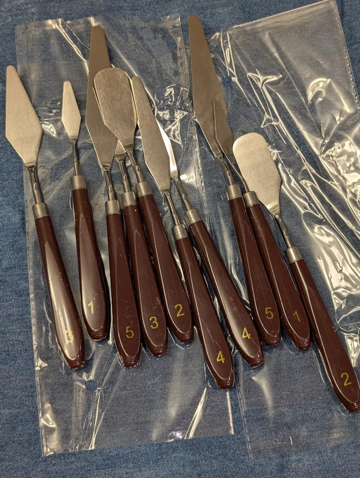 10PCS Palette Knife, Stainless Steel Painting Knife Set, Flexible Spatula Pallet Knife, Metal Artist Knives, Oil Painting Accessories Color Mixing Scraper for Oil, Canvas, Acrylic Painting By CUALORK customer photo 1