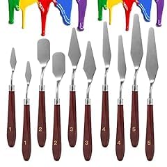 10PCS Palette Knife, Stainless Steel Painting Knife Set, Flexible Spatula Pallet Knife, Metal Artist Knives, Oil Painting Accessories Color Mixing Scraper for Oil, Canvas, Acrylic Painting By CUALORK customer photo 2