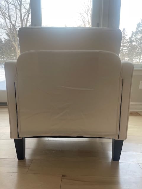 VINGLI Mid century Modern Accent Chair,Navy Blue Fabric Accent Chairs for Living Room Upholstered Armchair with Scooped Arms for Bedroom,Apartment,Studio,Office,Waiting Room customer photo 2