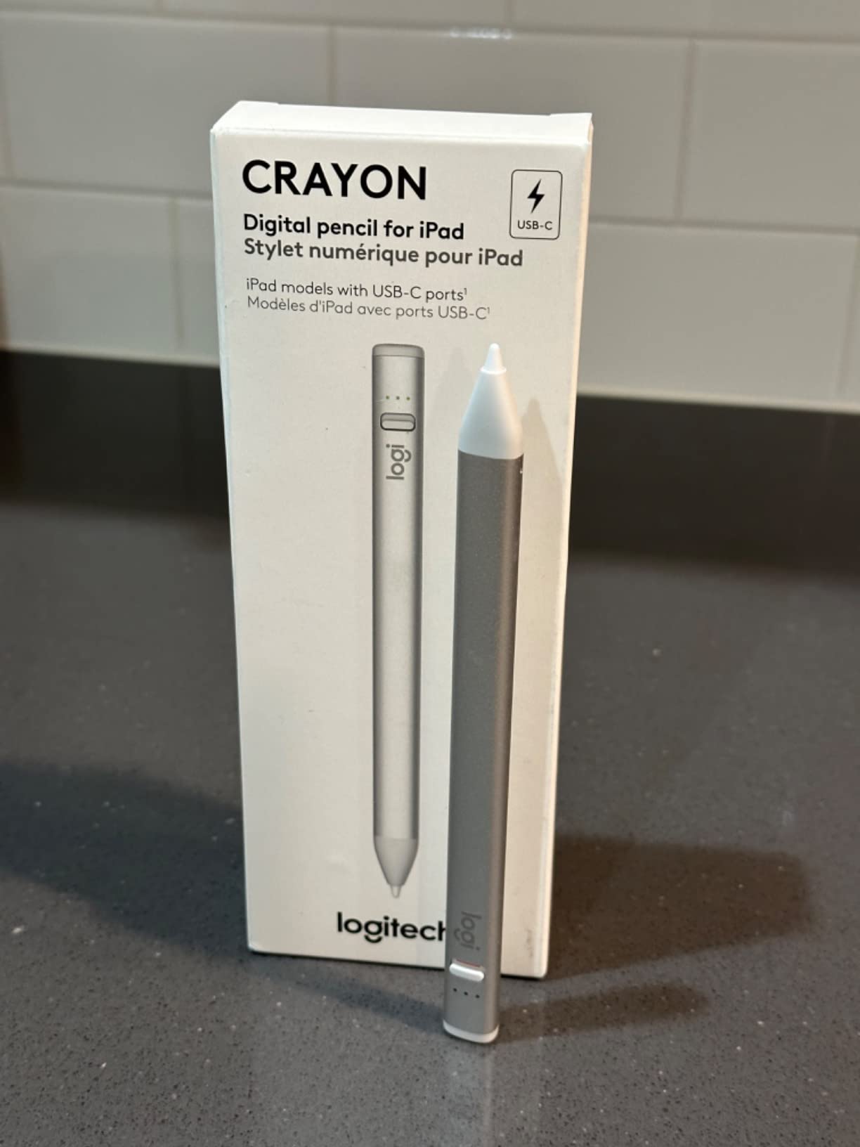 Logitech Crayon Digital Pencil iPad, USB C Port Compatibility Only - Silver customer photo 1