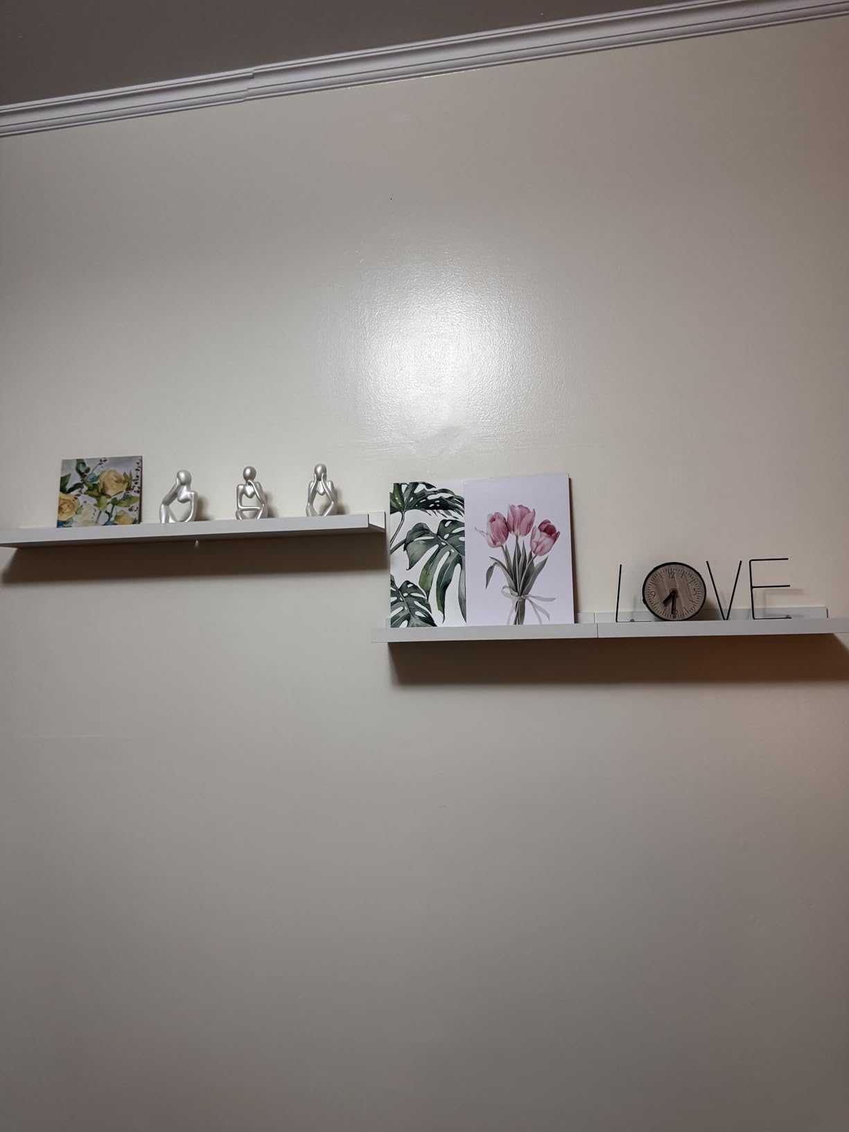 RICHER HOUSE 5-Set Floating Shelves with Lip, Black Wall Mounted Wood Shelf customer photo 1