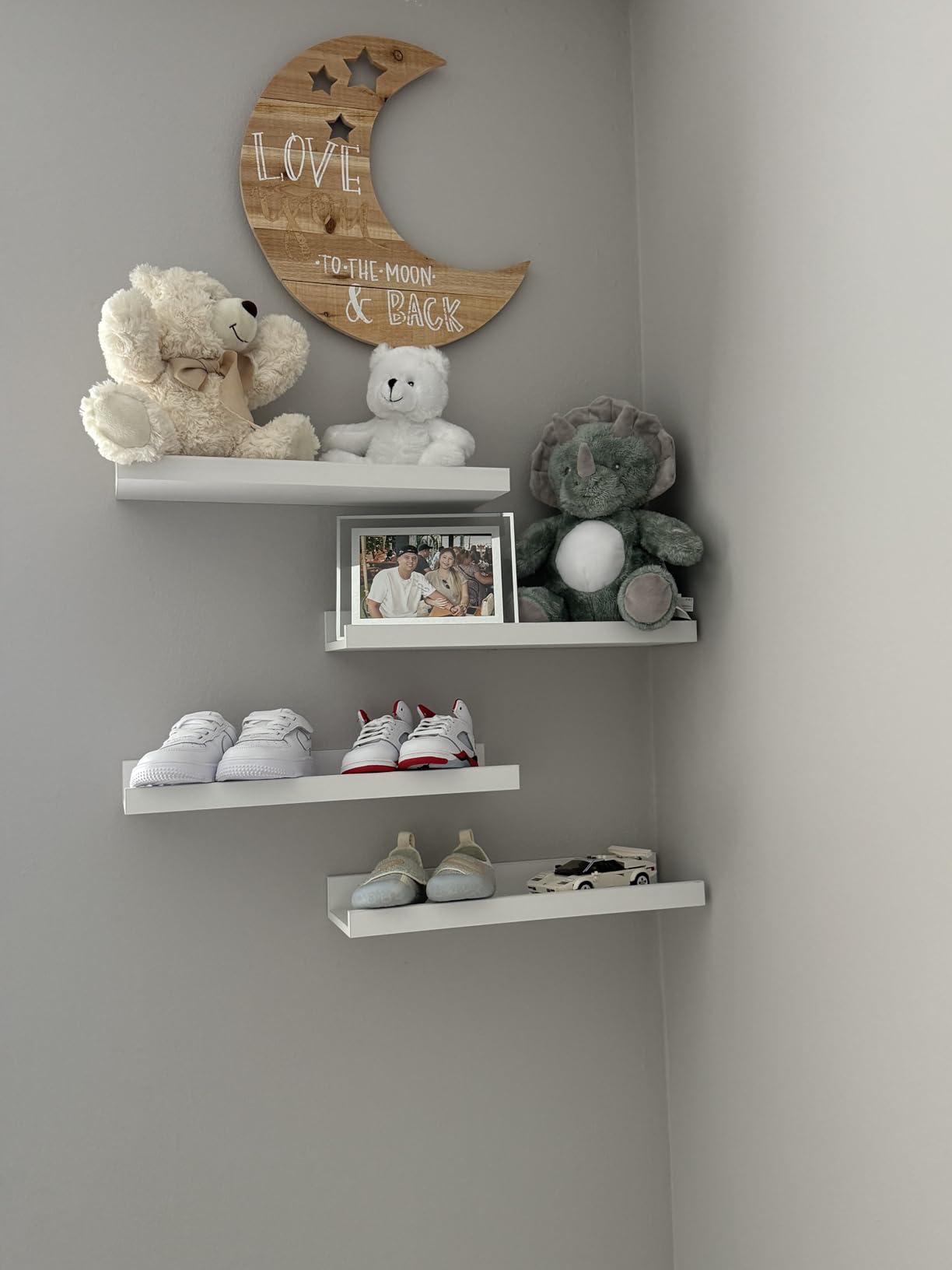 RICHER HOUSE 5-Set Floating Shelves with Lip, White Wall Mounted Wood Shelf customer photo 1