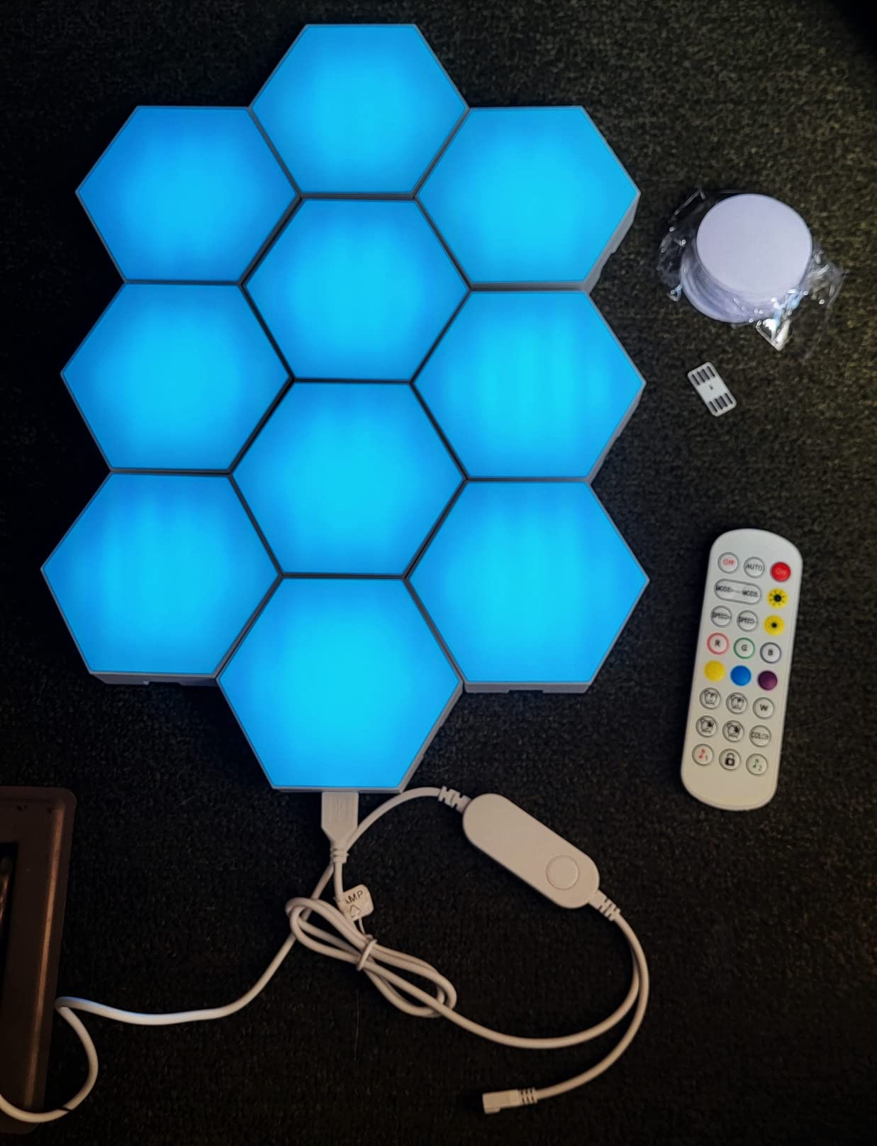 LED Hexagon Lights for Gaming Setup, Smart Home Gaming Wall Lights Work with Alexa Google Assistant, Voice, App & Remote Control, RGB-IC LED Light Panels Music Sync for Game Room Bedroom, 10 Pack customer photo 1