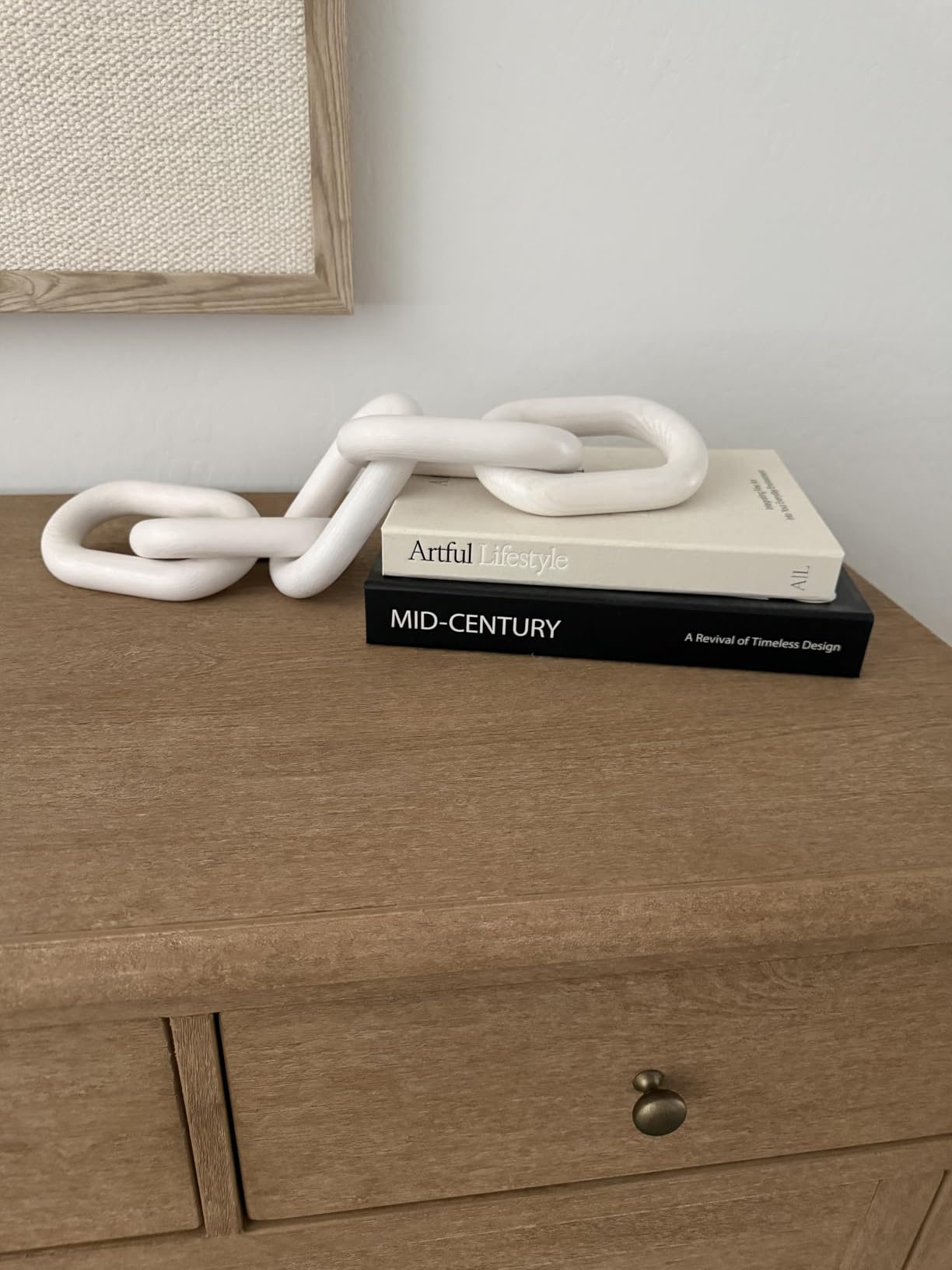 PEAKOLY Wood Chain Link Decor - Modern Coffee Table Decor Items, Black Chain Decor for Coffee Table, Wooden Decorative Chain, Bookshelf Decor, Shelf Decor Accents, Table Decorations for Living Room customer photo 2