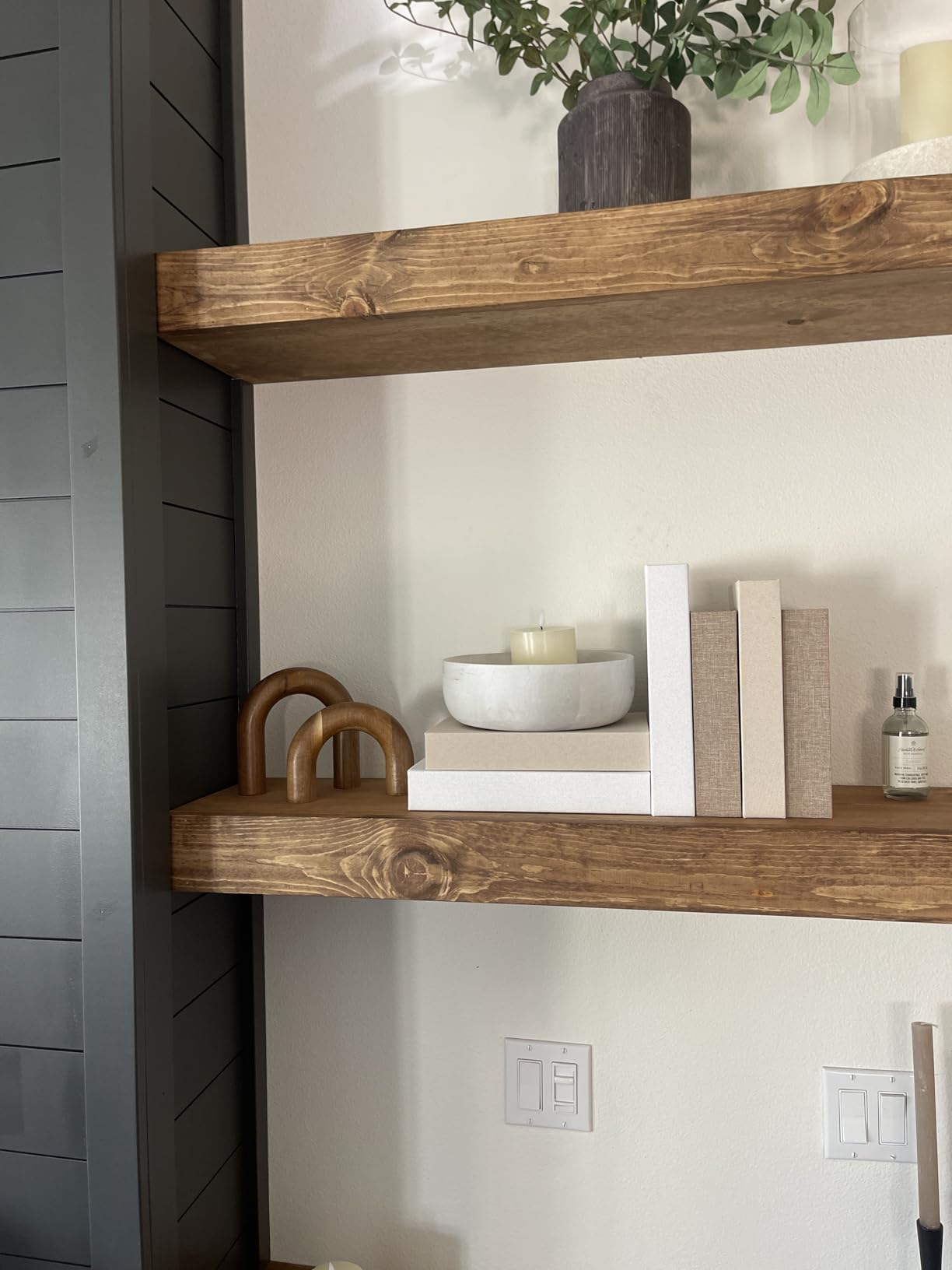 PEAKOLY Wood Arch Decorative Objects - Modern Bookshelf Decor, Coffee Table Sculpture, Floating Shelf Decor Accents, Japandi Home Decorations for Side, Console and Entryway Table customer photo 1