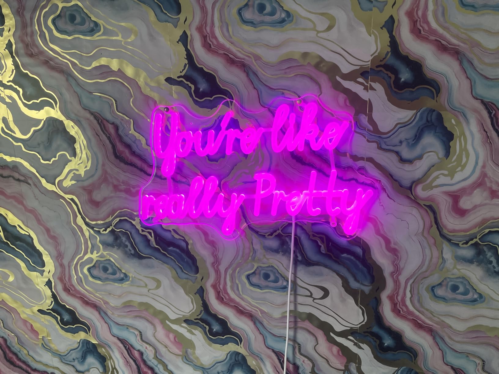 You are like really pretty Led Neon Sign, neon lights with USB for room decor,Pink neon sign for teen girl room decor,light up sign for wall decor customer photo 2