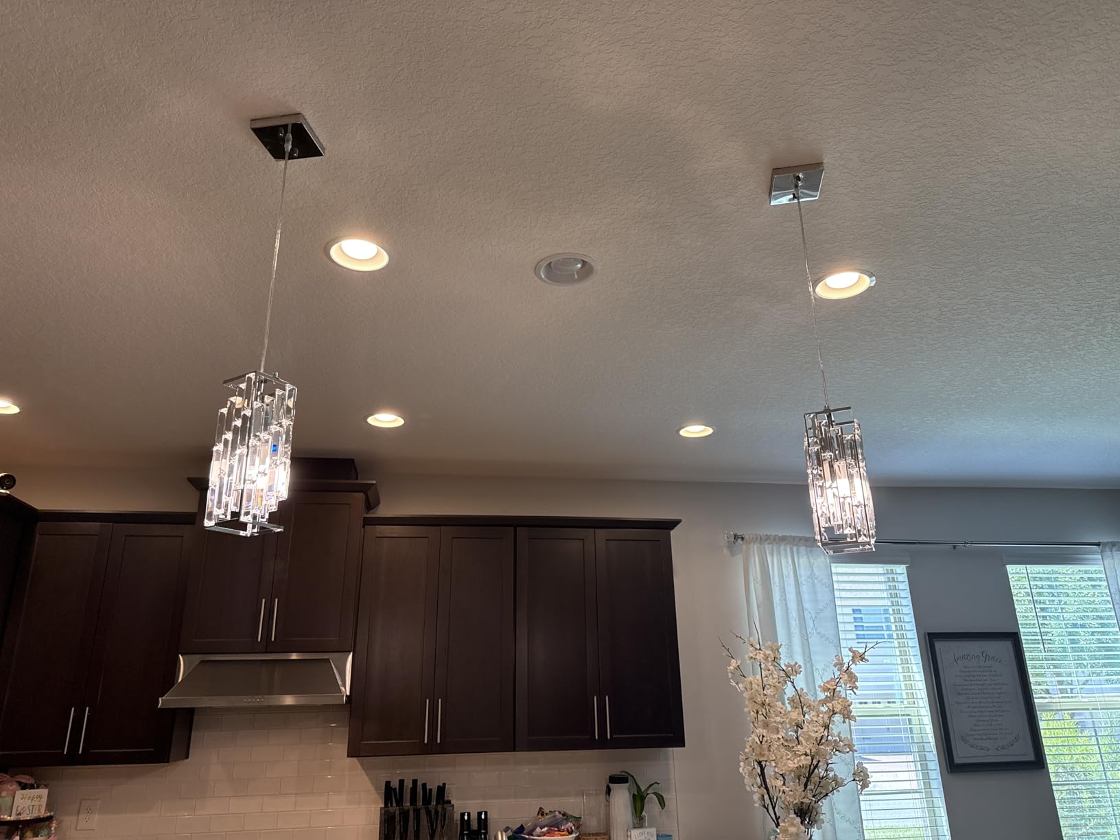 Black Pendant Lighting Modern Pendant Light, Mini Crystal Chandeliers,Adjustable Pendant Light Fixture for Kitchen Island Dinning Room Bedroom (3 Pack) customer photo 1