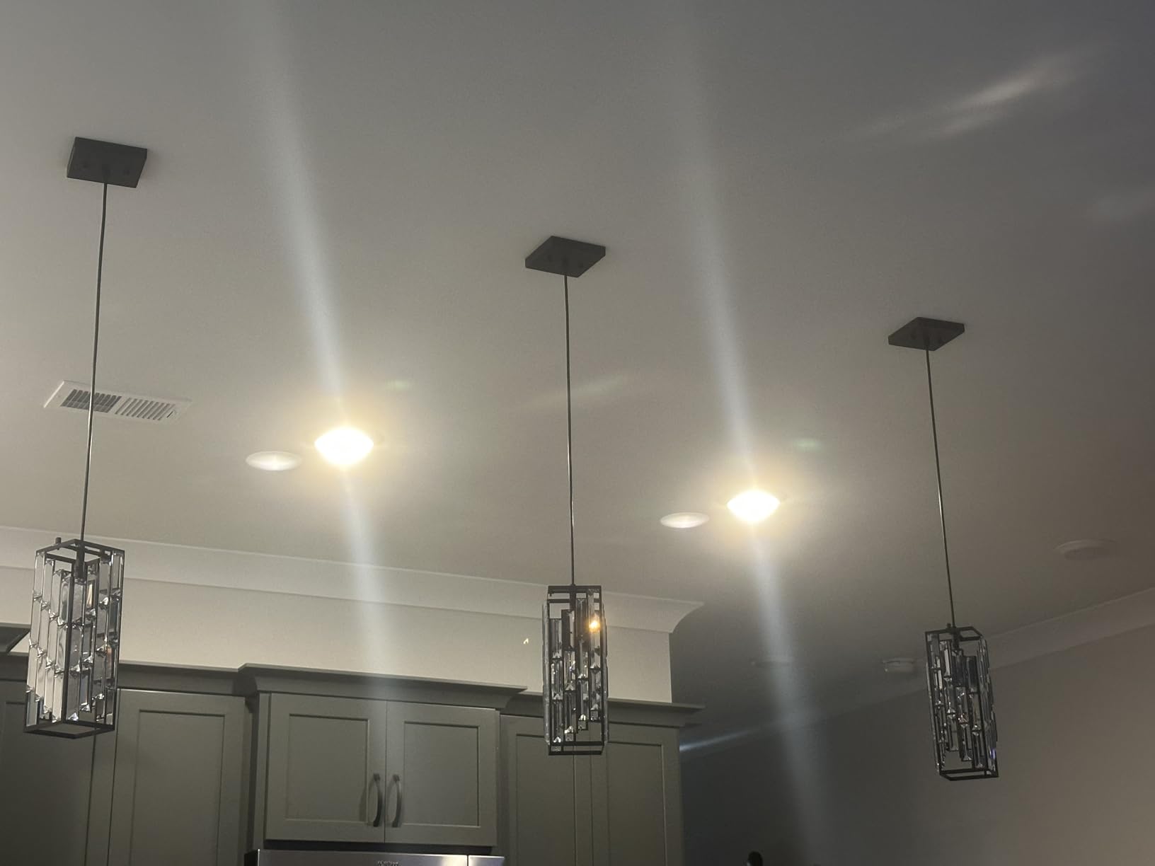 Black Pendant Lighting Modern Pendant Light, Mini Crystal Chandeliers,Adjustable Pendant Light Fixture for Kitchen Island Dinning Room Bedroom (3 Pack) customer photo 2