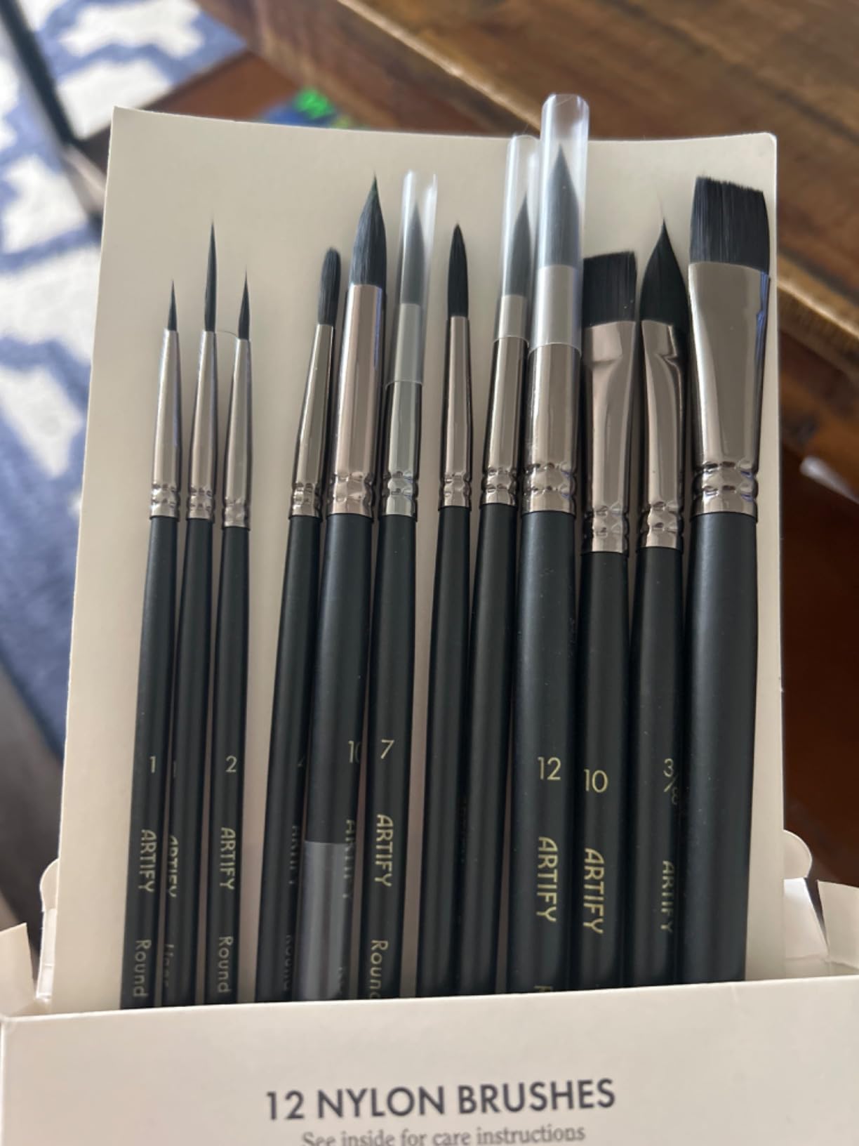 ARTIFY 12 PCS Watercolor Brushes Set, Premium Bionic Hair Brushes for Watercolor, Gouache, Fluid Acrylic - Detail, Round, Flat, Cat's Tongue, Liner customer photo 2