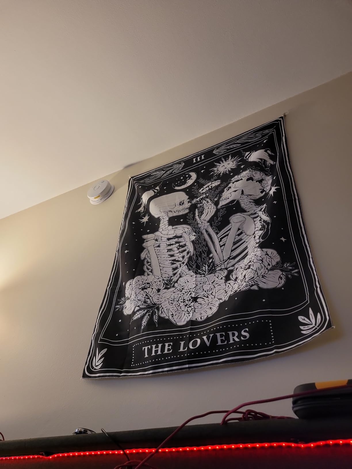 Naykow Skull Tapestries Black and White Skeleton Gothic Grunge Dark Witchy Wall Hanging Decor Tapestry for Bedroom Aesthetic Alt Room (40x60 inches vertical) customer photo 1