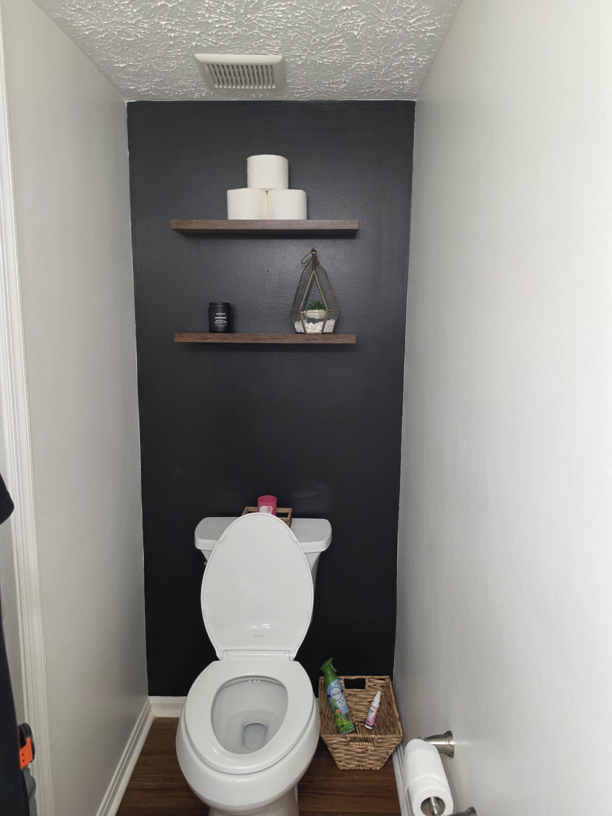 BAYKA Black Floating Shelves 15.7in, Set of 3, Wall Mount Rustic Wood Shelf customer photo 2