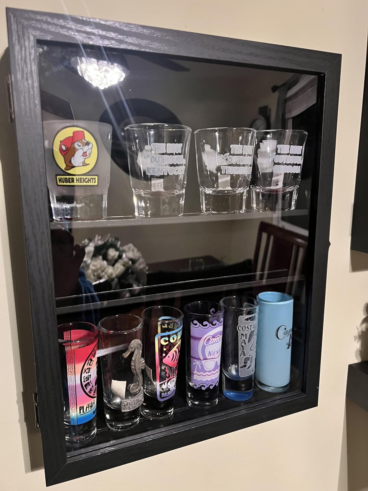FramePro Shadow Box Frame Display Case 12x16 with Removable Shelves, Deep Memory Box Trinket Knick Knack Shelf Cabinet for Collector, Keepsake Coins Military Medals Wedding Flowers Black customer photo 1