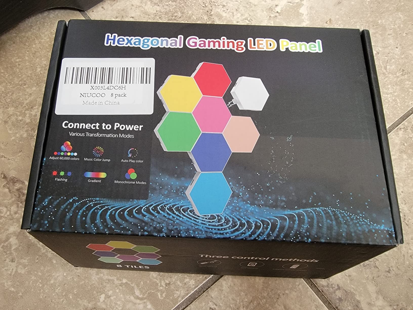 NIUCOO 8 Pack Hexagon LED Lights Wall Panels, Smart RGB Gaming Lights with APP & Music Sync, DIY Modular Hex Tiles, USB-Powered for Autism/Game Room/Party Decor customer photo 2