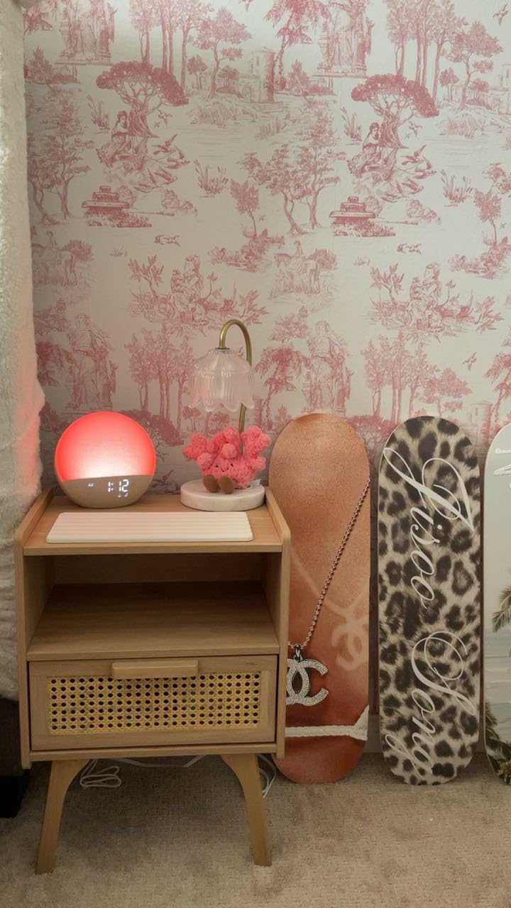 Lerliuo Rattan Nightstand, Boho Side Table with Drawer Open Shelf customer photo 1