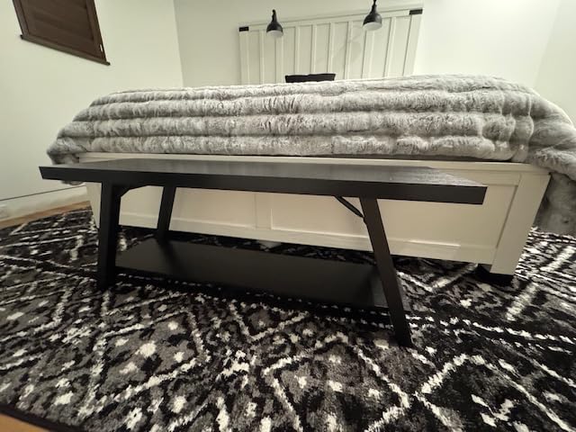 LVB Rustic Entryway Bench with Storage, Hallway Bench for Entryway, 47 in customer photo 1