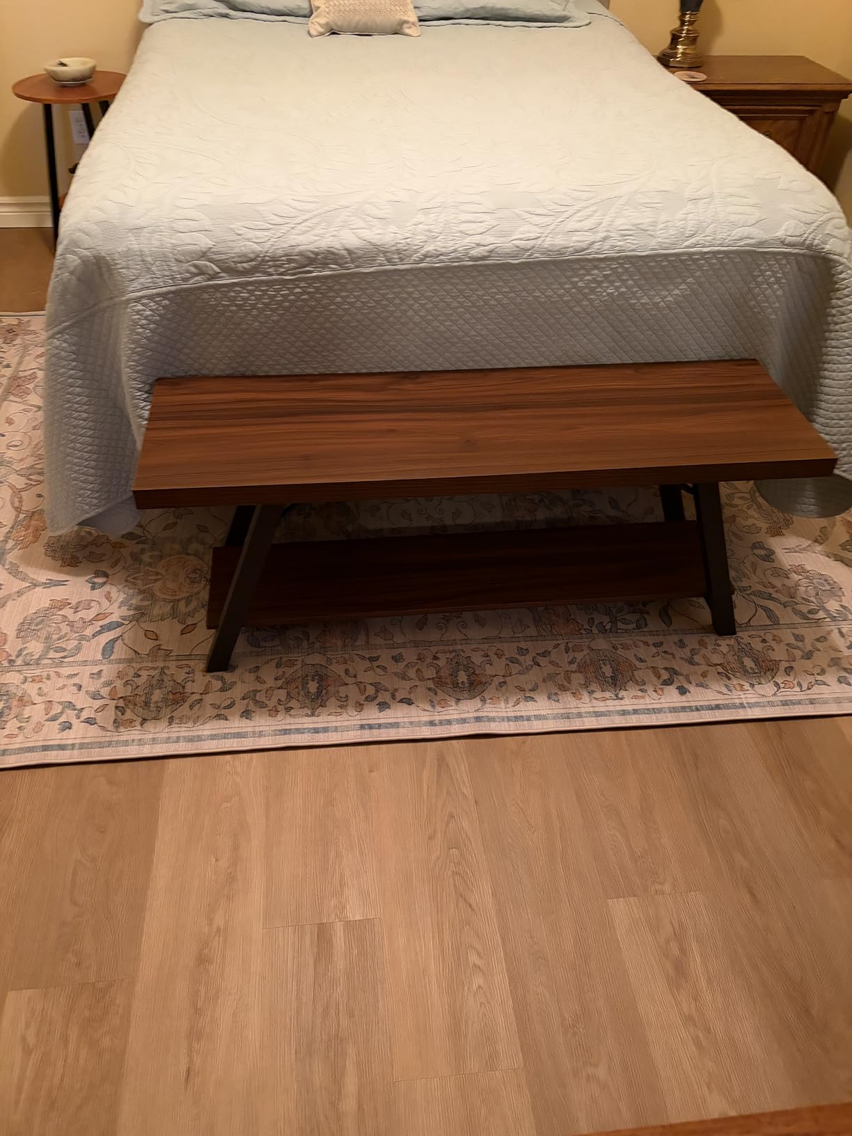 LVB Rustic Entryway Bench with Storage, Hallway Bench for Entryway, 47 in customer photo 2