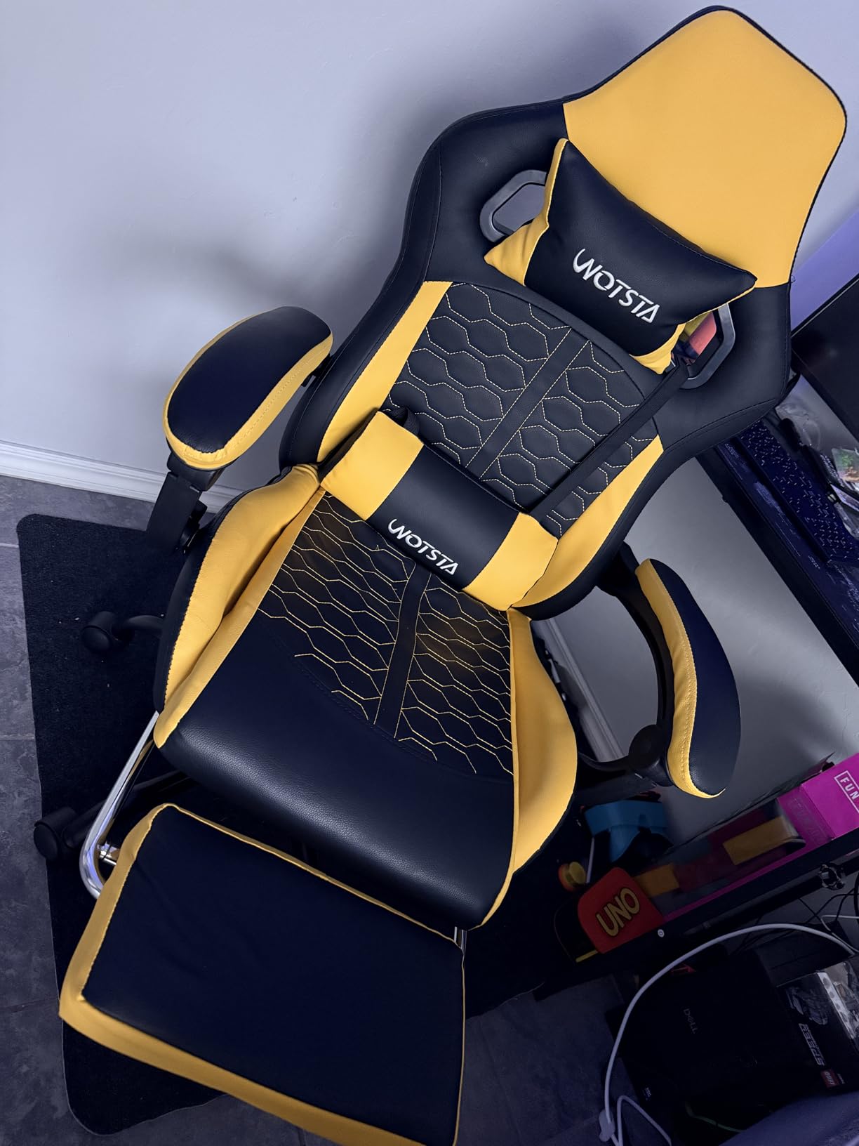Gaming Chair with Massage,Ergonomic PC Gaming Chair with Footrest Comfortable Headrest and Lumbar Support, High Back, 300LBS (Grey) customer photo 1