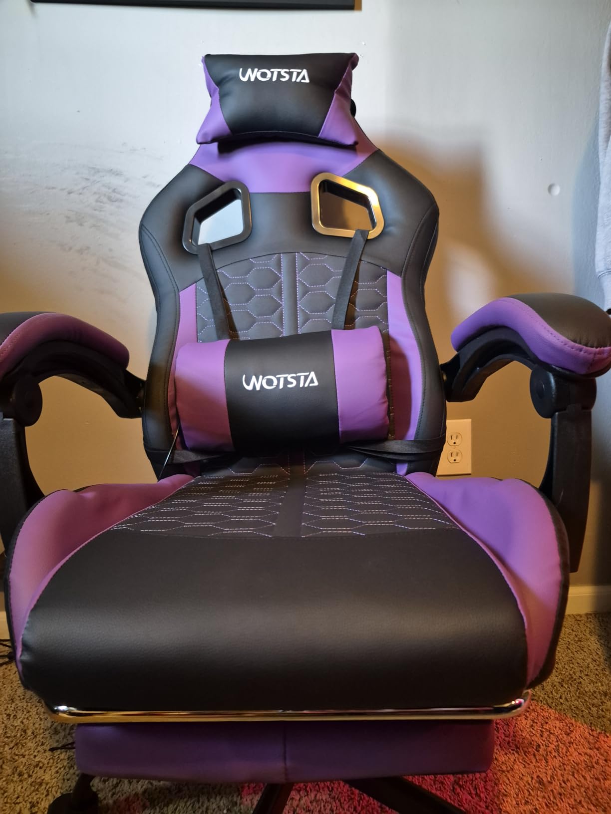 Gaming Chair with Massage,Ergonomic PC Gaming Chair with Footrest Comfortable Headrest and Lumbar Support, High Back, 300LBS (Grey) customer photo 2