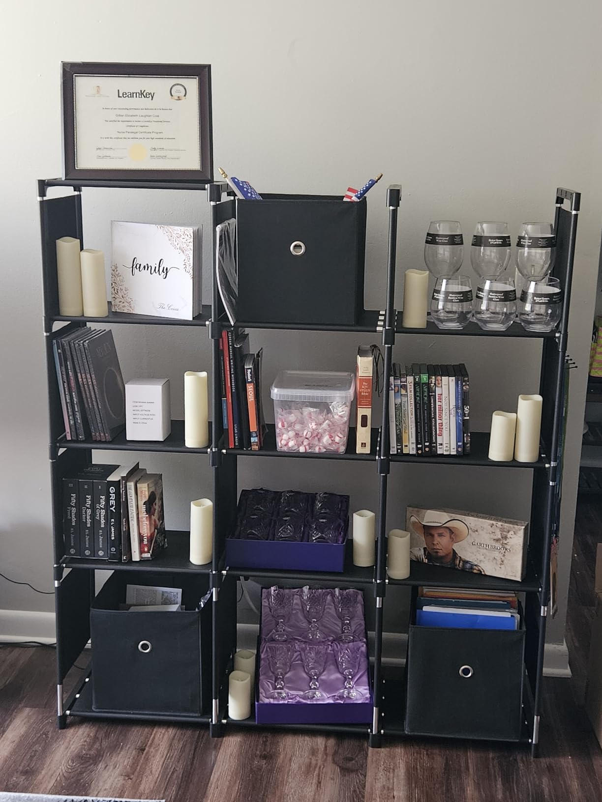 Mavivegue Book Shelf, 12 Cube Storage Organizer, DIY Bookcase, Metal Bookshelf,Tall Book case for Bedroom, Living Room,Office,Closet, Black Cubicle Rack customer photo 1