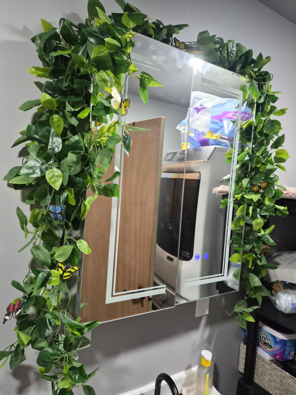 BLEUM CADE Fake Hanging Plants, 2pcs Artificial Pothos Vines Faux Plants Greenery for Wall Home Living Room Office Indoor Outdoor Decor (No Baskets) customer photo 2