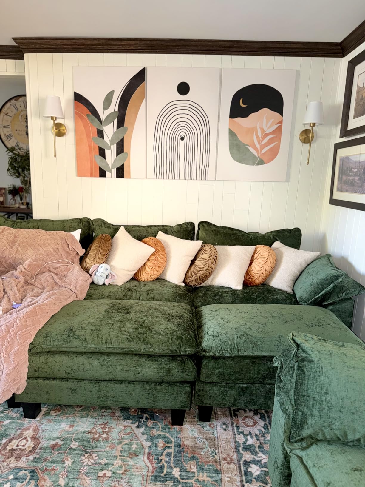 Boho Wall Art Prints Set of 3, Neutral Abstract Geometric Canvas Artwork for Bedroom, Bathroom, Living Room, Office (12x16 Inch x 3 Pieces) customer photo 2
