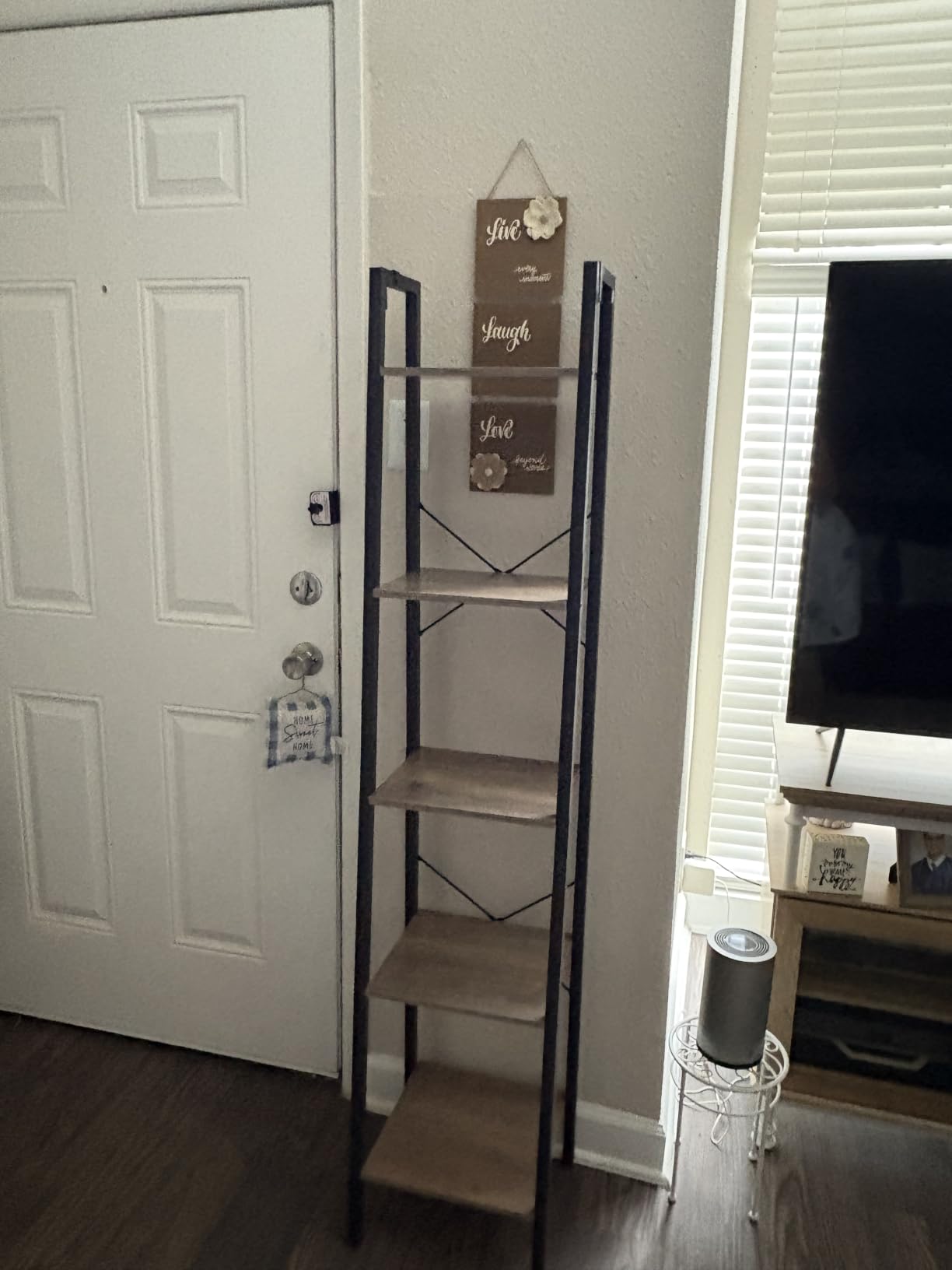Hzuaneri Ladder Shelf, Bookshelf, Freestanding Corner Storage Shelf customer photo 1
