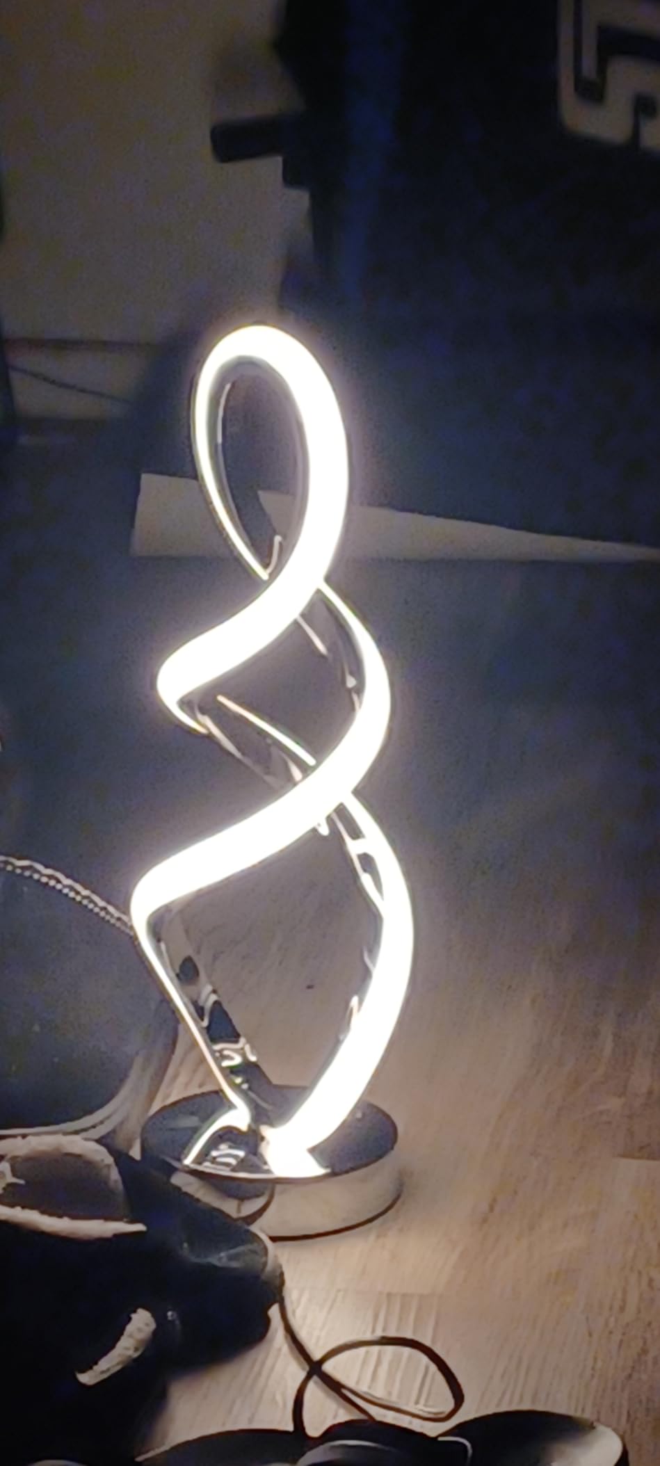 Modern Spiral LED RGB Table Lamp, Dimmable Touch, Small Nightstand Lamp customer photo 2