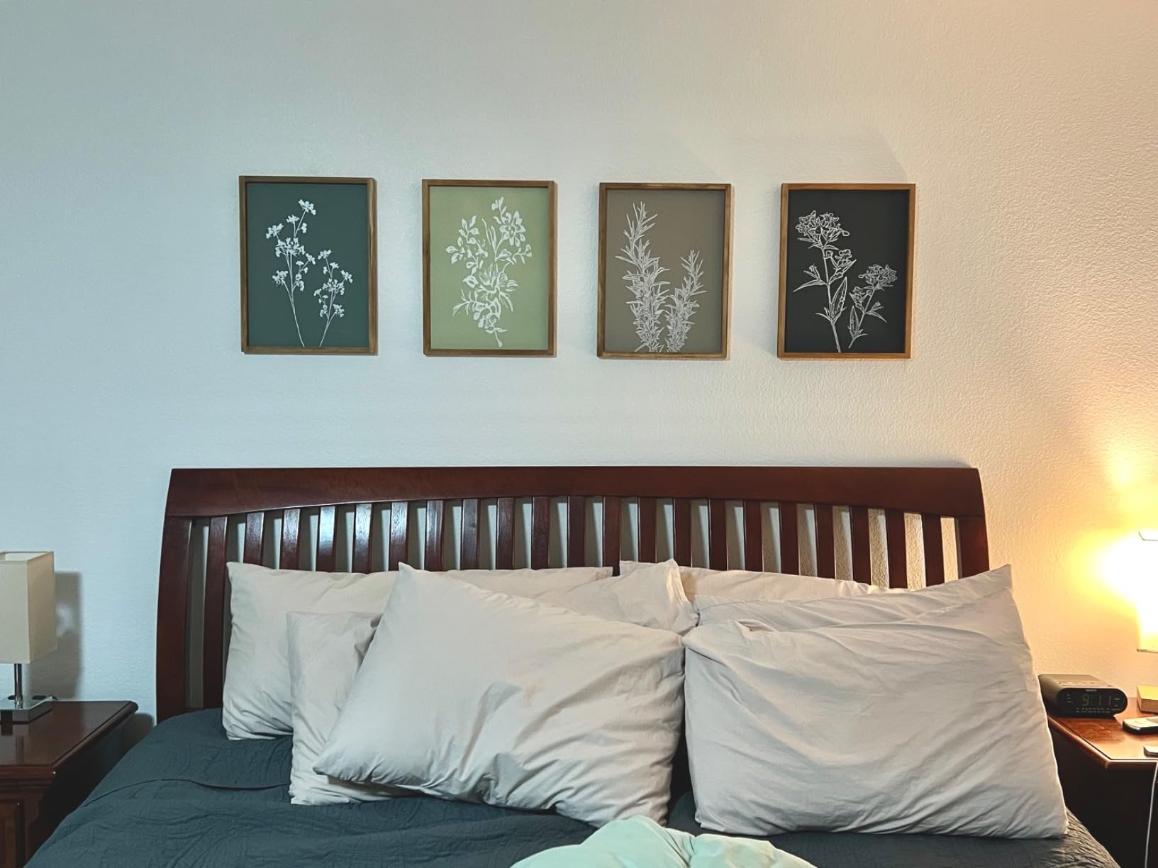 Liswit Framed Boho Wall Art Set of 4 for Wooded Minimalist Botanical Print Wall Art for Rustic Vintage Farmhouse Home Kitchen Wall Decor (Brown, 12x16) customer photo 1