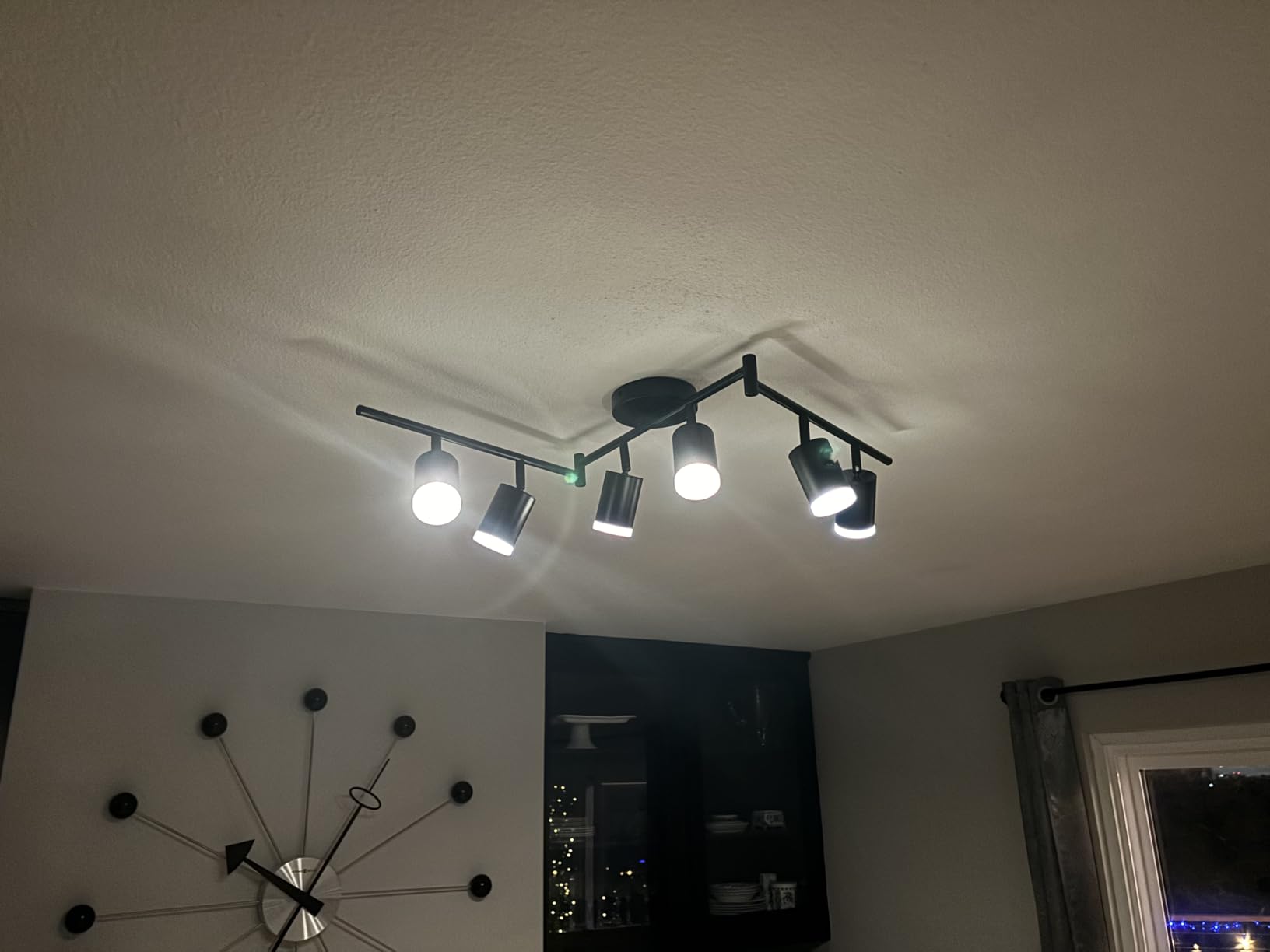 Bojim 6 Light Black Kitchen Track Lighting Fixtures Ceiling Adjustable Head customer photo 2