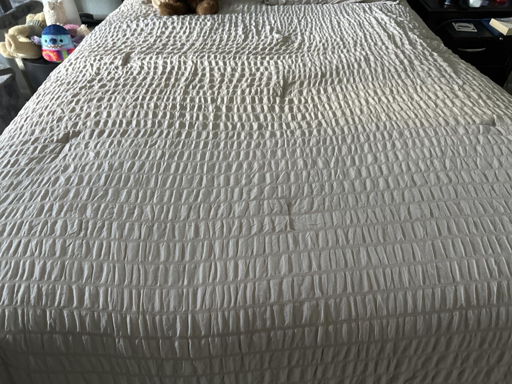 HYMOKEGE Beige Queen Comforter Set Seersucker 7 Pieces, All Season Luxury Bed in a Bag for Bedroom, Bedding Set with Comforters, Sheets, Pillowcases & Shams customer photo 1