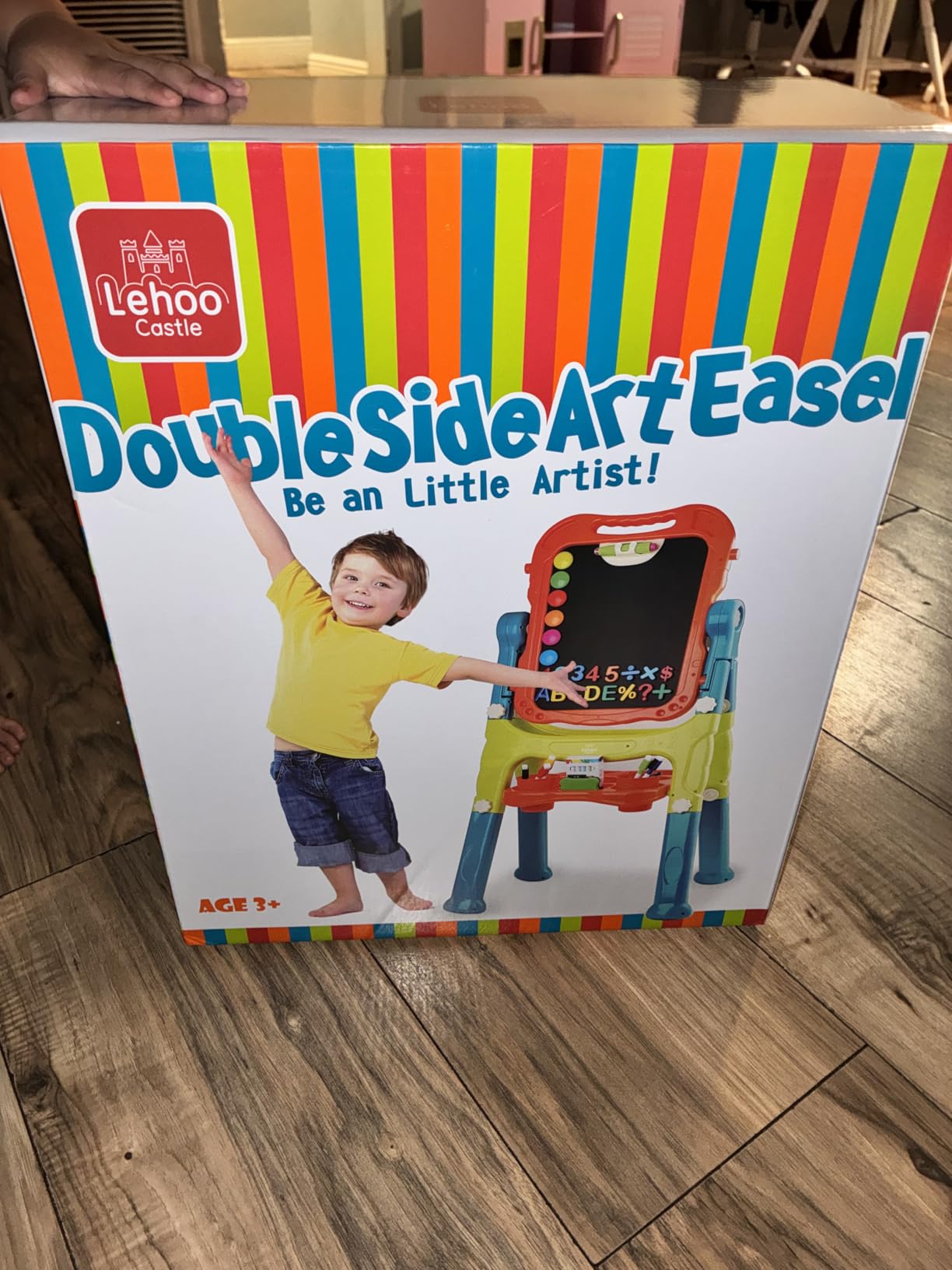 Lehoo Castle Easel for Kids 3-5, Magnetic Chalkboard Whiteboard (Blue) customer photo 2