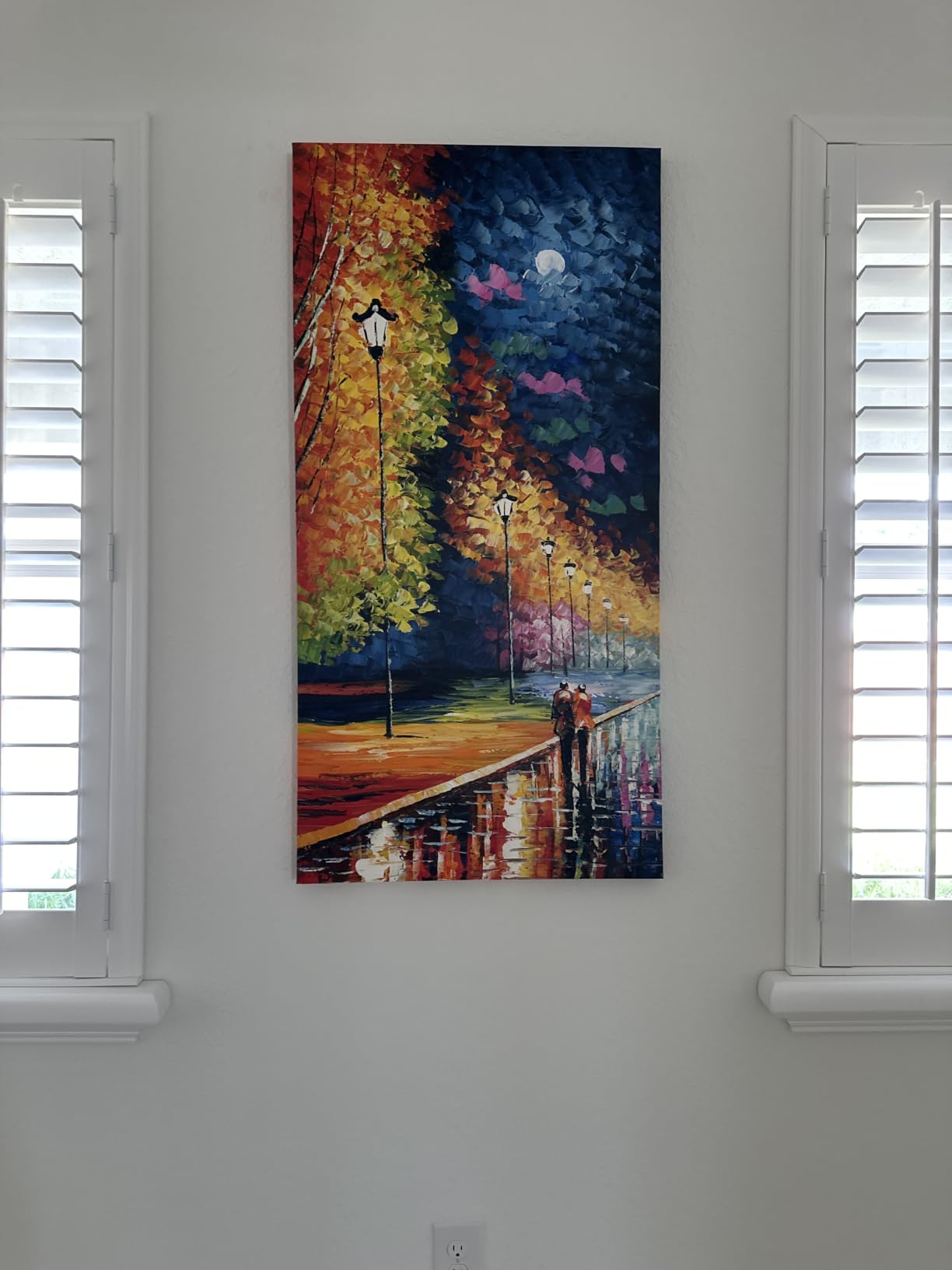 Alenoss Hand Painted Abstract Vertical Canvas Wall Art 28x40 Inches Large 3D Modern Acrylic Painting Mediterranean Sea Landscape Blue Artwork Wall Decor for Home Decorations customer photo 2