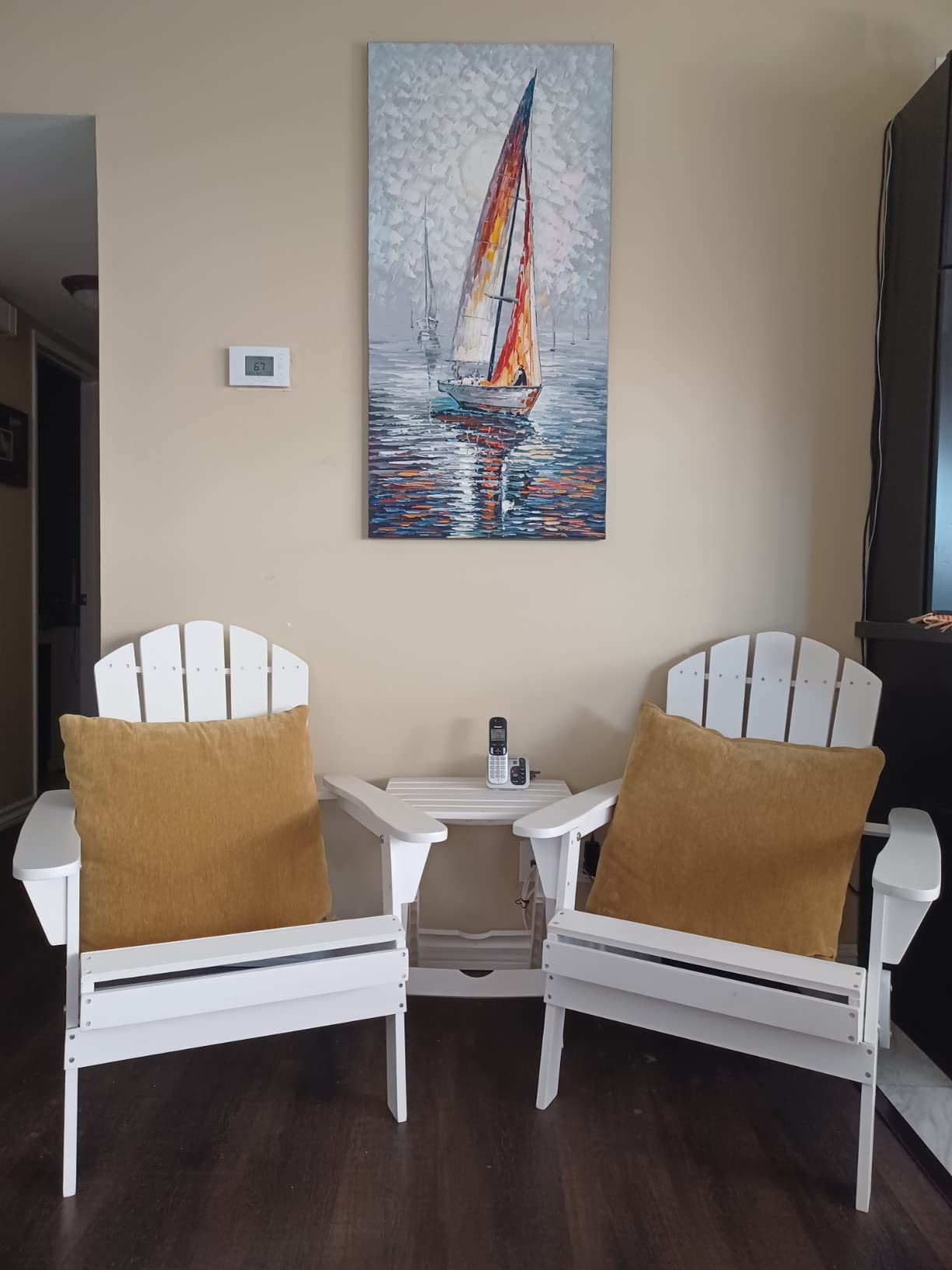 V-inspire Art,24x36 Inch Modern Abstract Hand painted Sailboat Oil Paintings Acrylic Painted Canvas Wall Art Decor for Living room Bedroom Dining room Artwork for Home Walls customer photo 1
