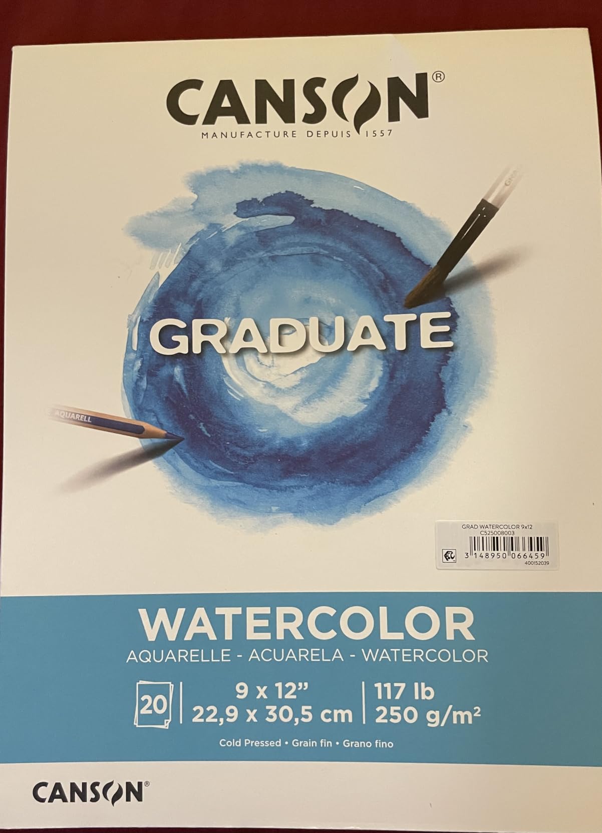 Canson Graduate Watercolor Paper, Hard Cover Art Journal, 8.5x5.5 inches, 28 Sheets — Artist Paper for Paint, Pencil, Ink, Marker, Illustration customer photo 1