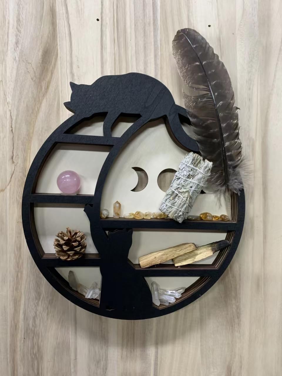 Crystal Display Shelf for Wall, Cute Cats Home Decor and Cats Lover gifts customer photo 1