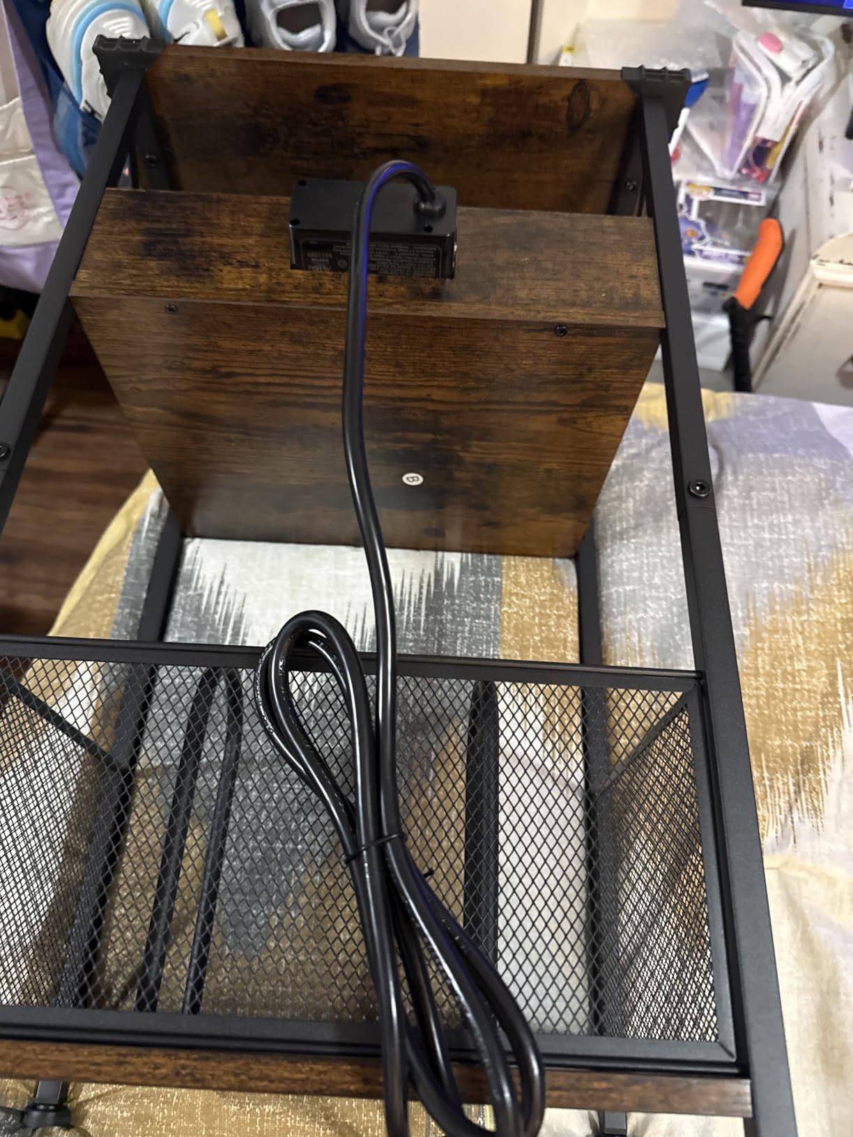 AMHANCIBLE Record Player Stand with Charging Station, Vinyl Record Storage customer photo 1