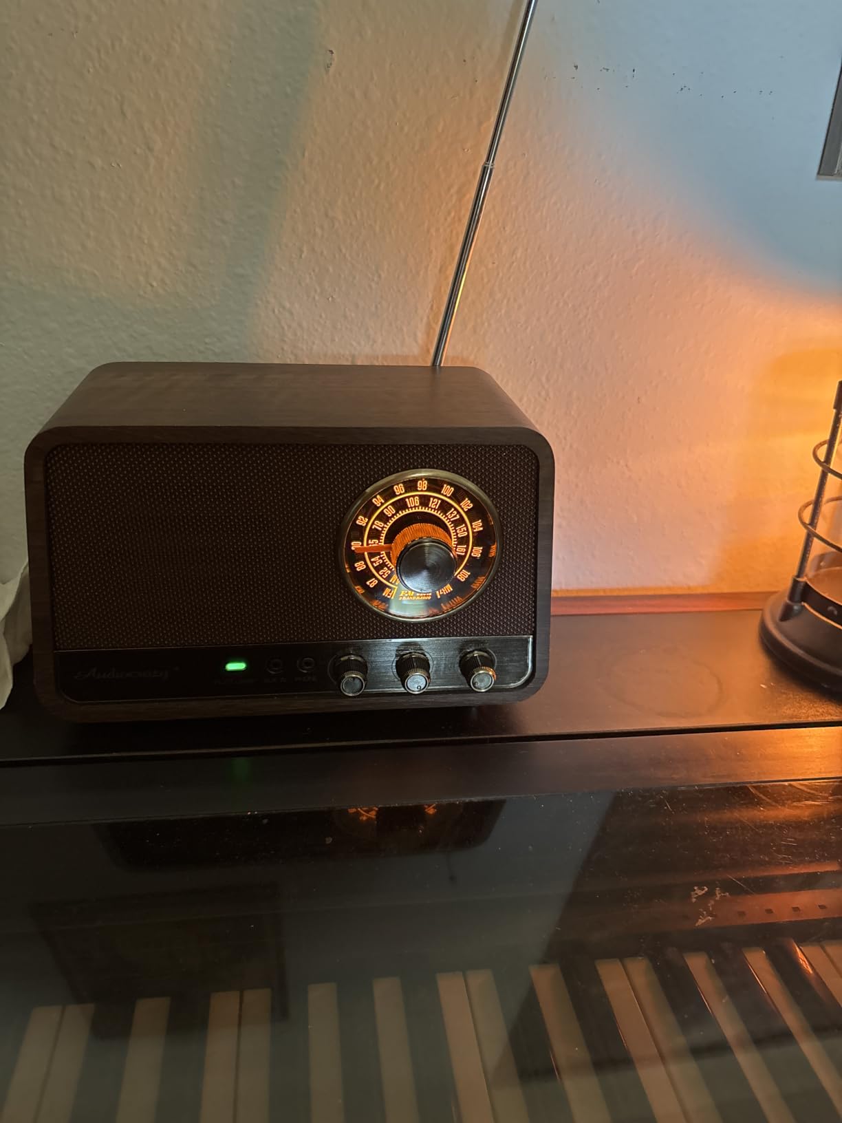 Vintage Wood AM FM Bluetooth Radio,10W Powerful Sound, Espresso customer photo 1