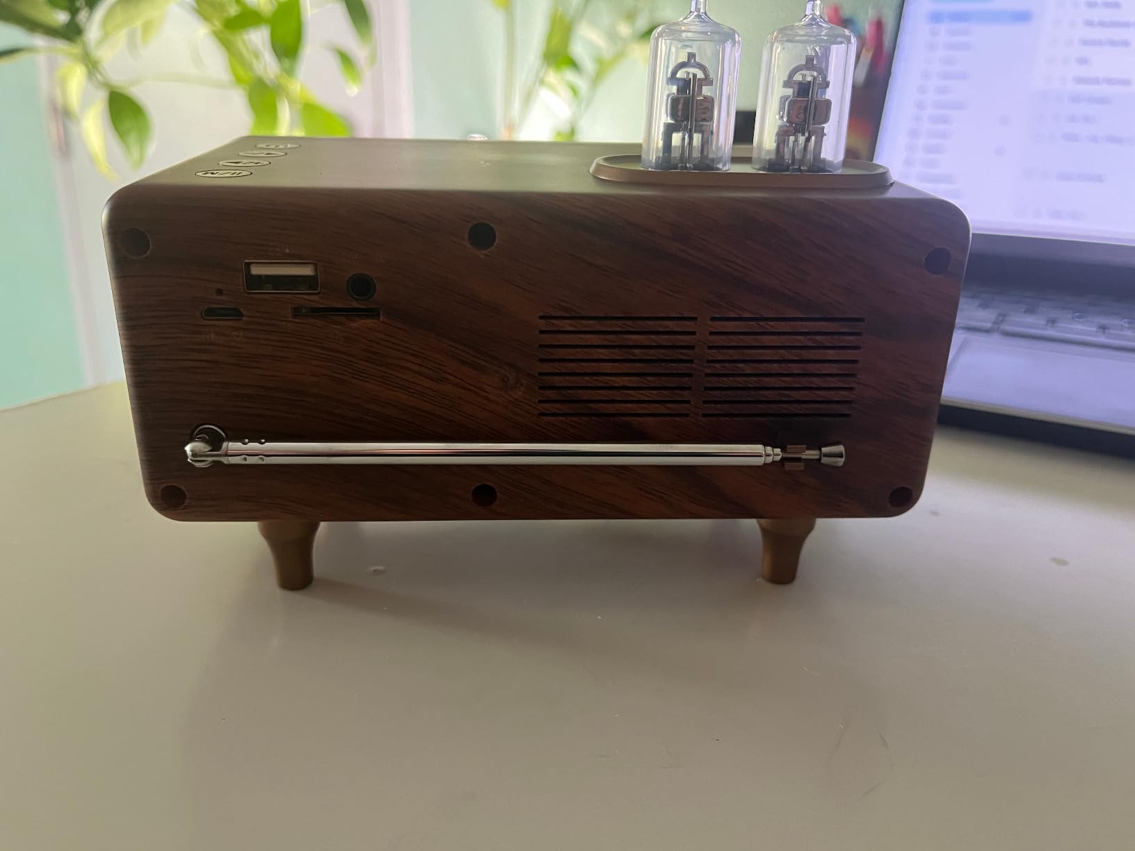 Retro Radio Bluetooth Speaker with FM Radio TF card, USB & AUX playback customer photo 1