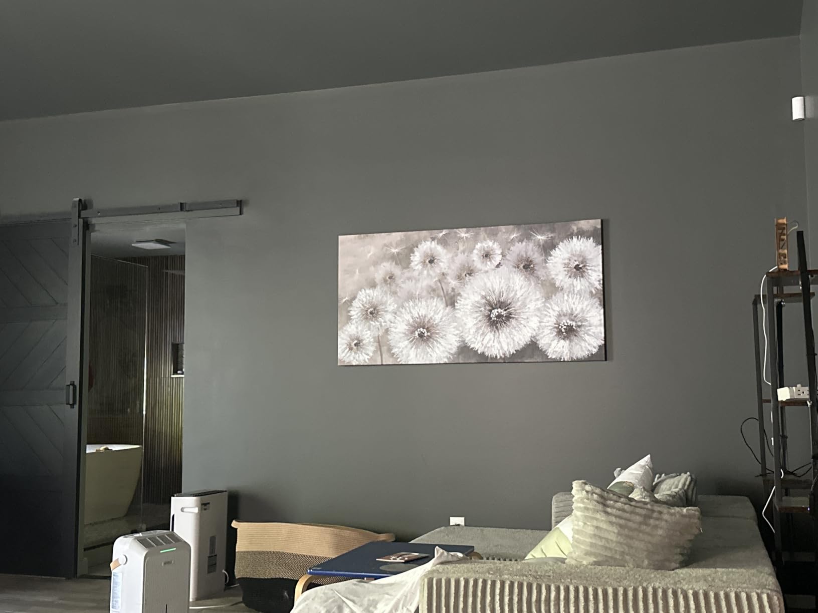 Framed Abstract Canvas Wall Art, Large Modern Artwork - Ideal for Living Room, Bedroom, Office Decor - Gray and Black Aesthetic Room Wall Decorations 24×48IN customer photo 1