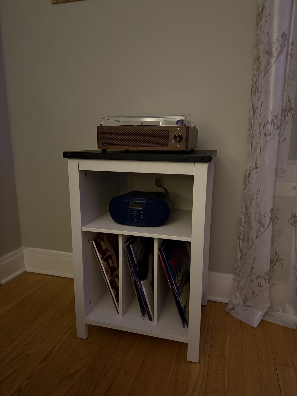 Joaxswe Record Player Stand with Vinyl Record Storage,Rustic Brown customer photo 1